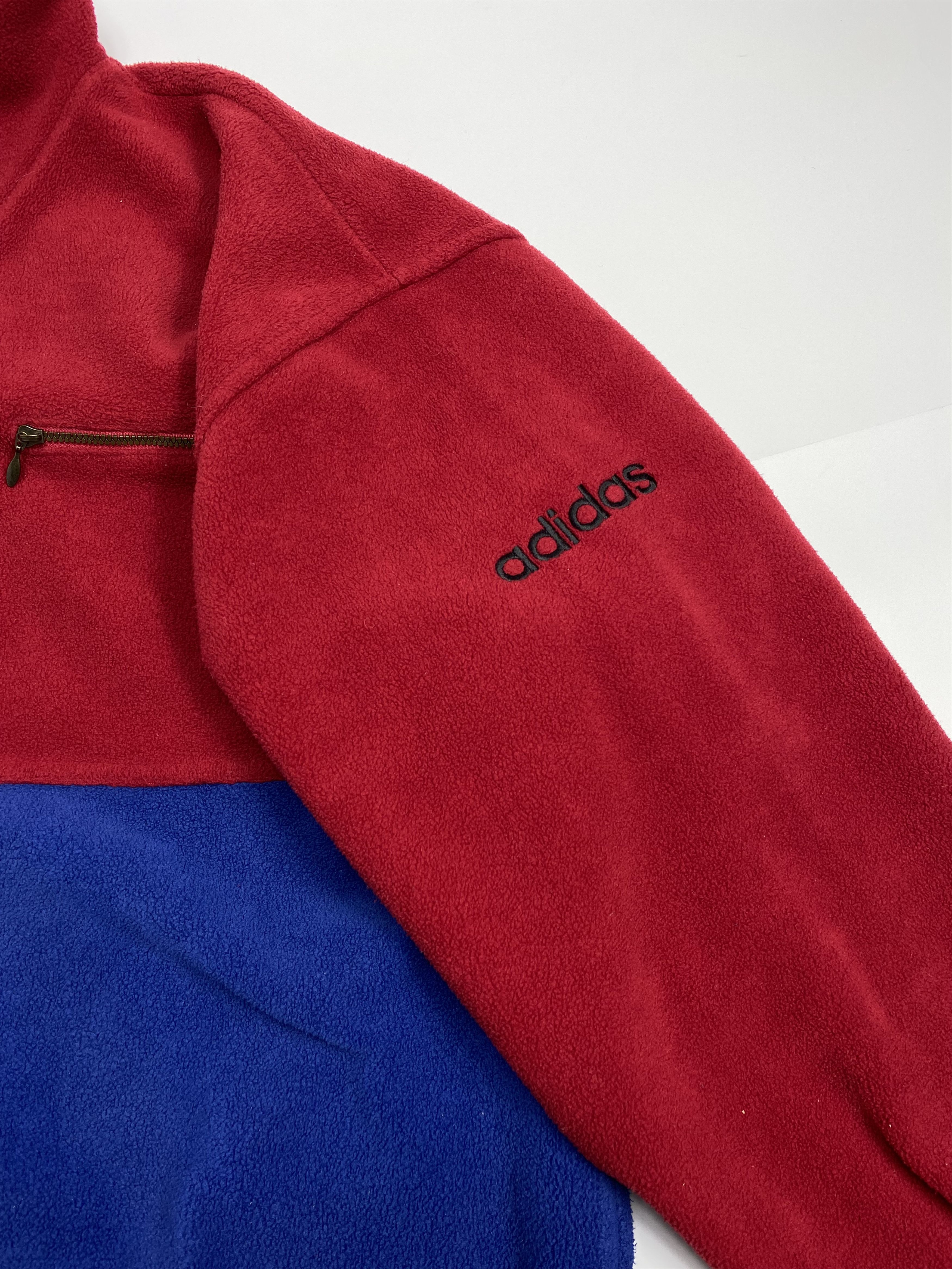 Adidas × Vintage Adidas 90s Vintage Quarter Zip Fleece Pullover Jacket Size US M / EU 48-50 / 2 - 5 Thumbnail