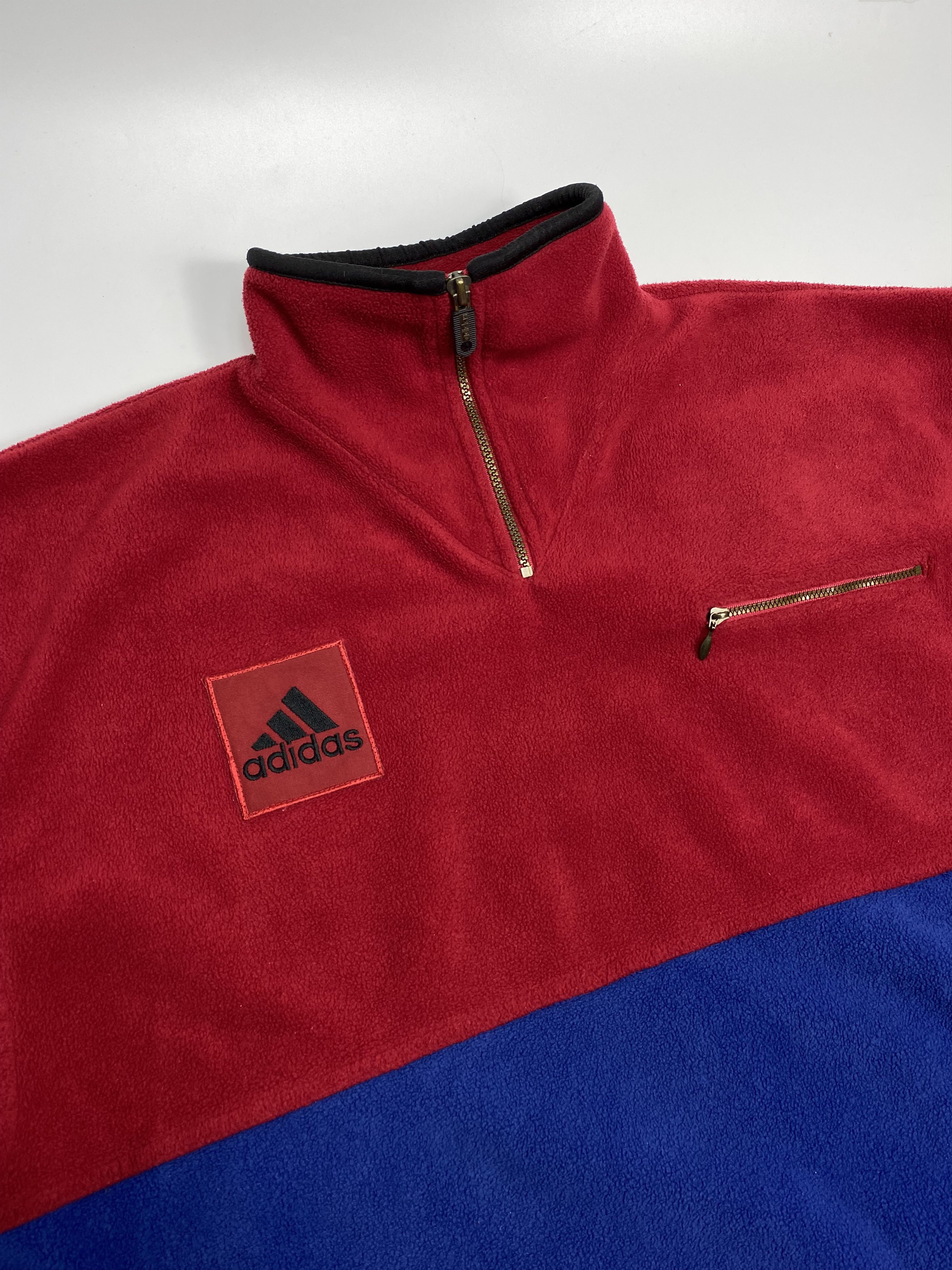 Adidas × Vintage Adidas 90s Vintage Quarter Zip Fleece Pullover Jacket Size US M / EU 48-50 / 2 - 3 Thumbnail