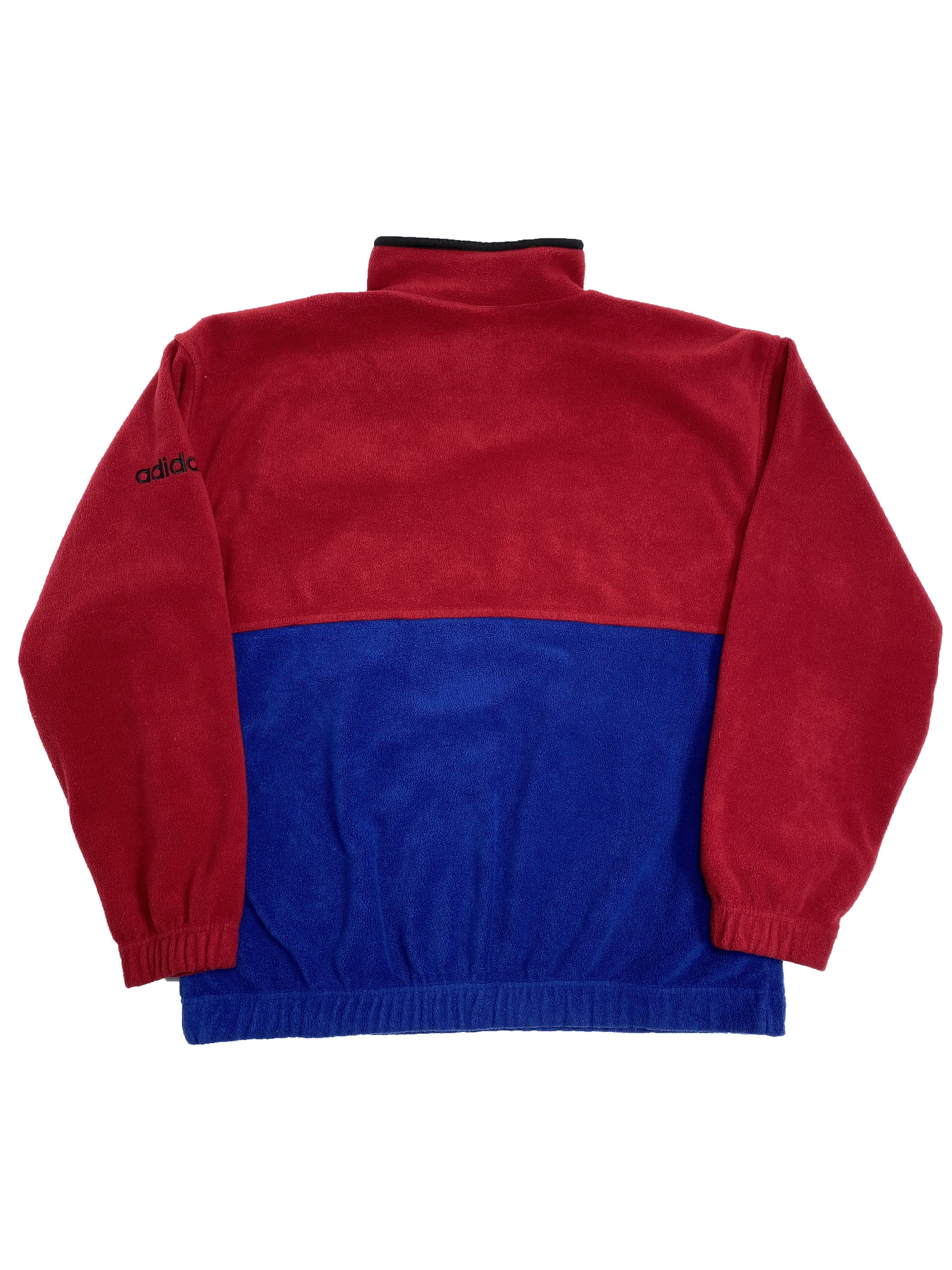 Adidas × Vintage Adidas 90s Vintage Quarter Zip Fleece Pullover Jacket Size US M / EU 48-50 / 2 - 2 Thumbnail