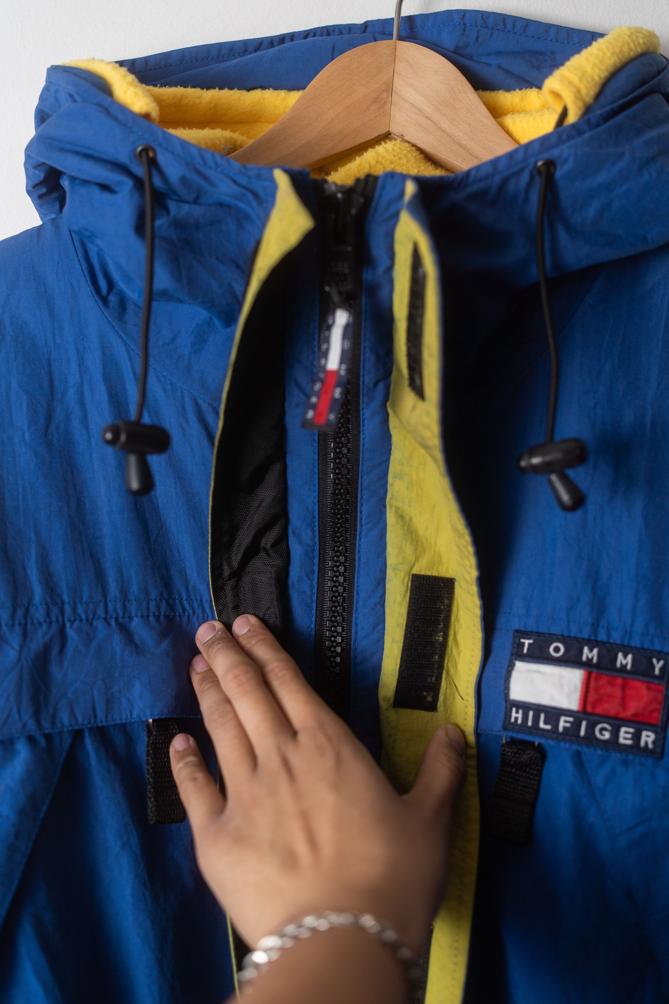 Tommy Hilfiger × Vintage Vintage 90s Tommy Hilfiger Logo Hooded Fleece Parka Jacket Size US M / EU 48-50 / 2 - 5 Thumbnail