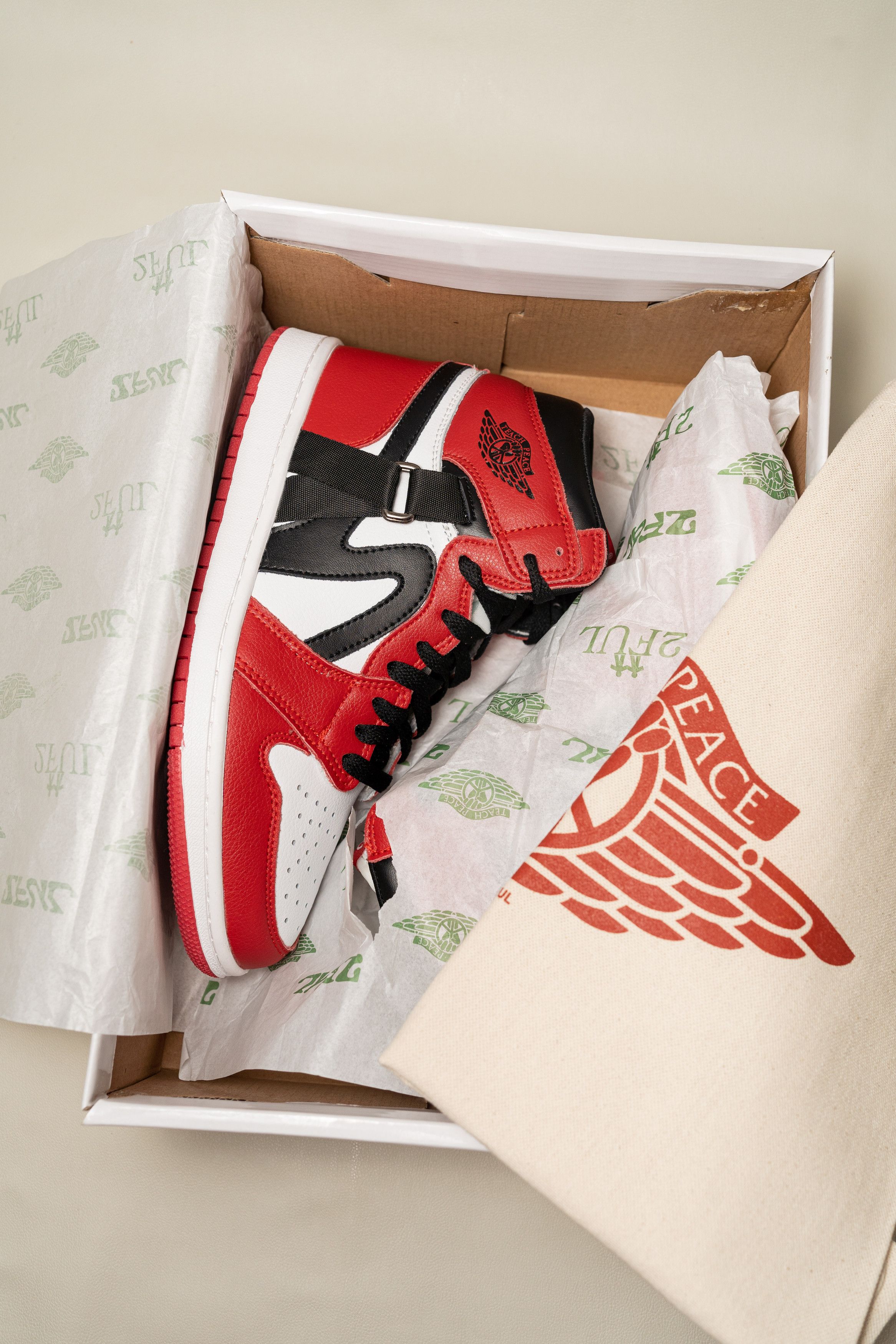 Other 2Ful Teach Peace Injury Strap Jordan 1 Size US 8 / EU 41 - 8 Thumbnail