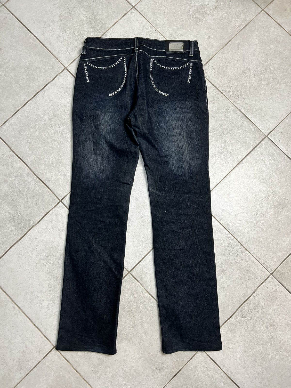 Dolce & Gabbana Dolce & Gabbana Rhinestones Y2K Drip Denim Pants Womens Size 32" / US 10 / IT 46 - 2 Thumbnail