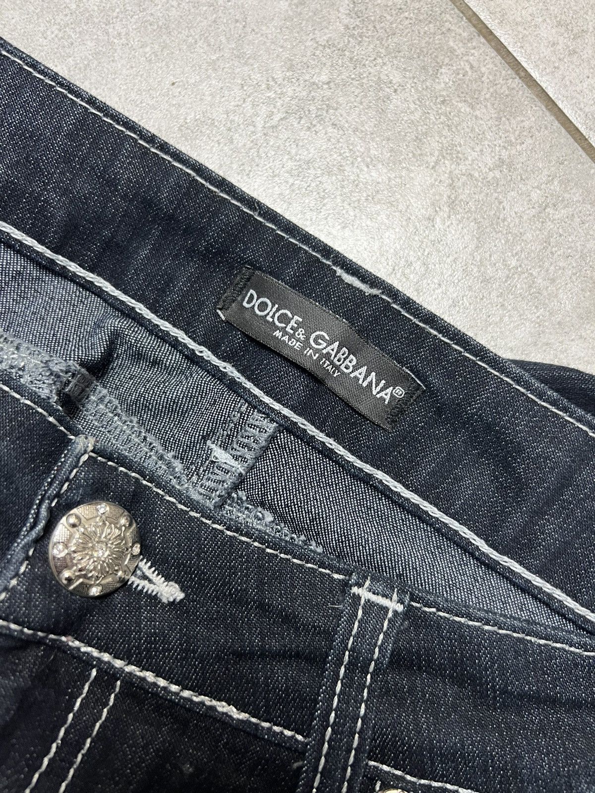 Dolce & Gabbana Dolce & Gabbana Rhinestones Y2K Drip Denim Pants Womens Size 32" / US 10 / IT 46 - 5 Thumbnail