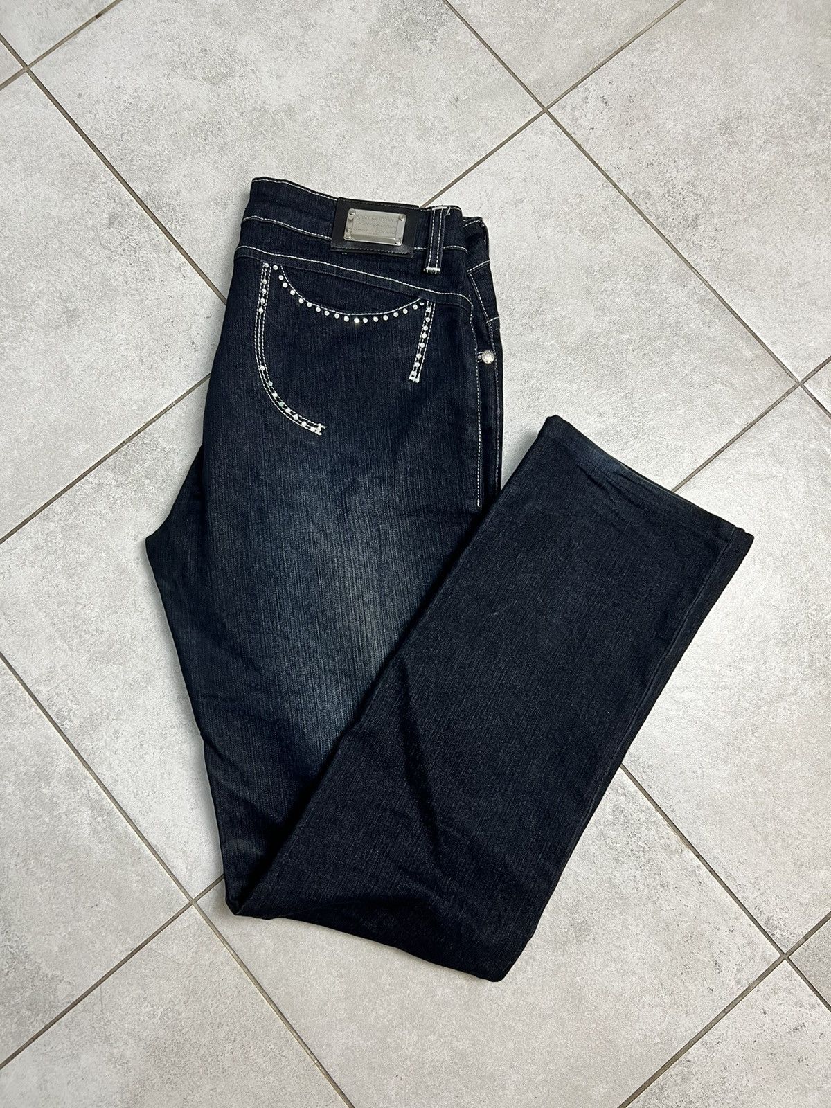 Dolce & Gabbana Dolce & Gabbana Rhinestones Y2K Drip Denim Pants Womens Size 32" / US 10 / IT 46 - 1 Thumbnail