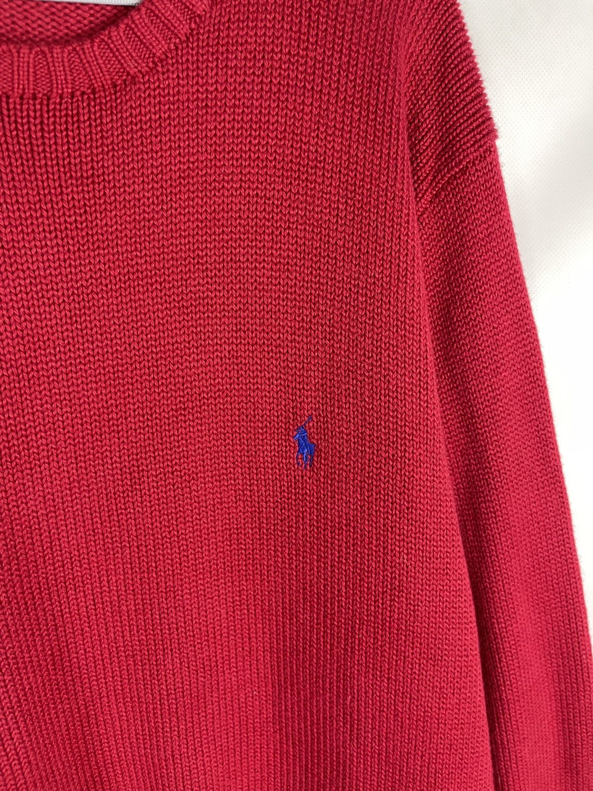 Polo Ralph Lauren Polo Ralph Lauren red crewneck knitted vintage logo sweater Size US XL / EU 56 / 4 - 6 Thumbnail