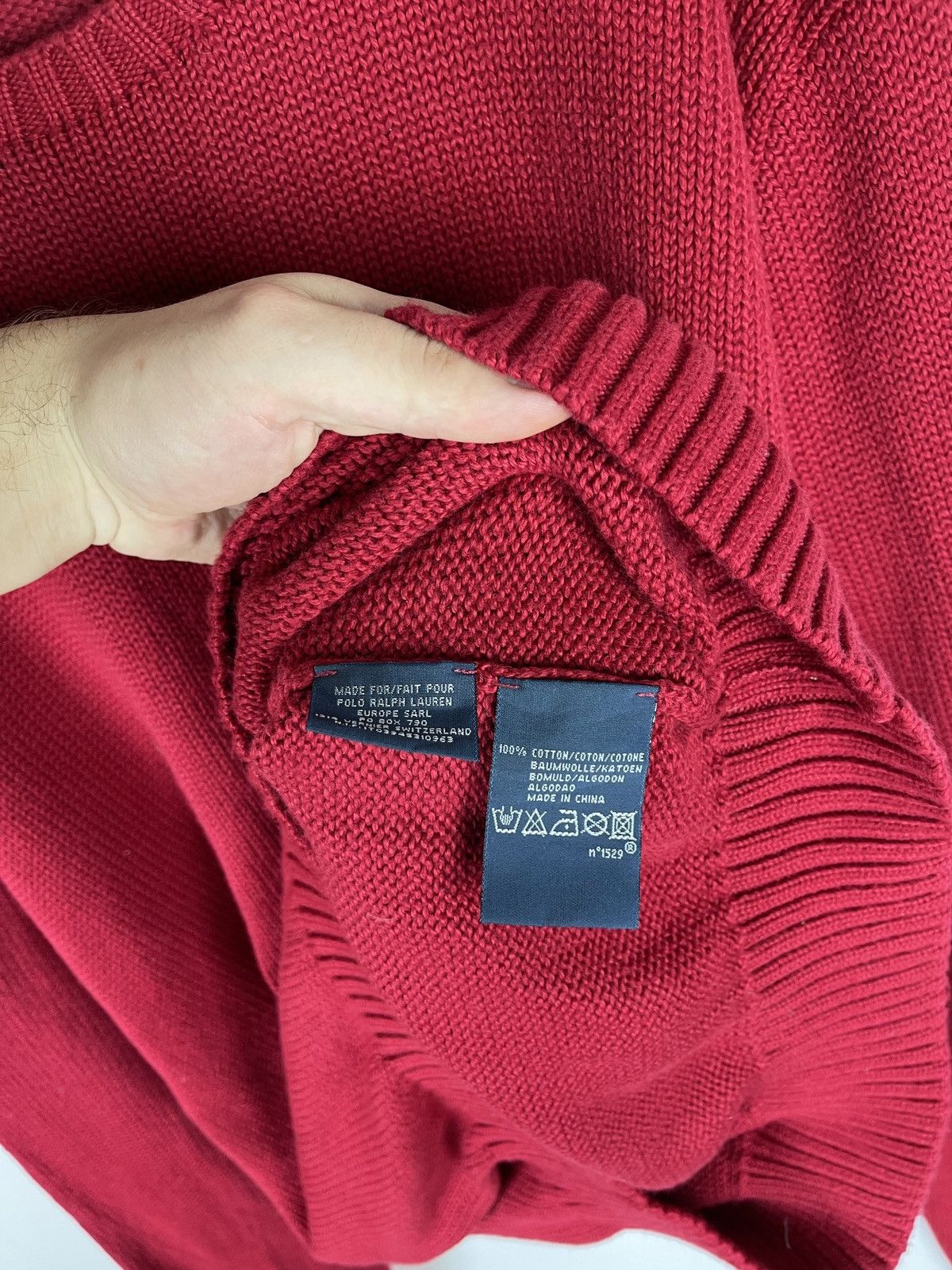 Polo Ralph Lauren Polo Ralph Lauren red crewneck knitted vintage logo sweater Size US XL / EU 56 / 4 - 8 Thumbnail