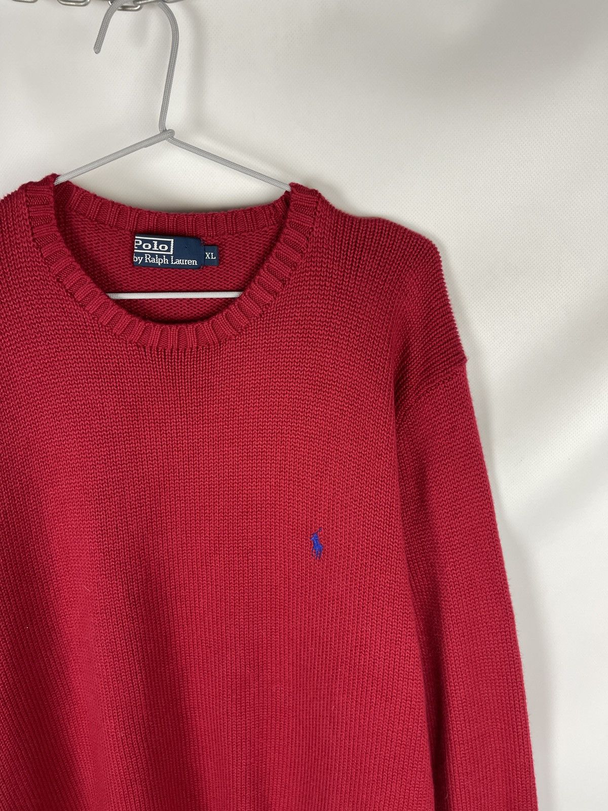 Polo Ralph Lauren Polo Ralph Lauren red crewneck knitted vintage logo sweater Size US XL / EU 56 / 4 - 4 Thumbnail