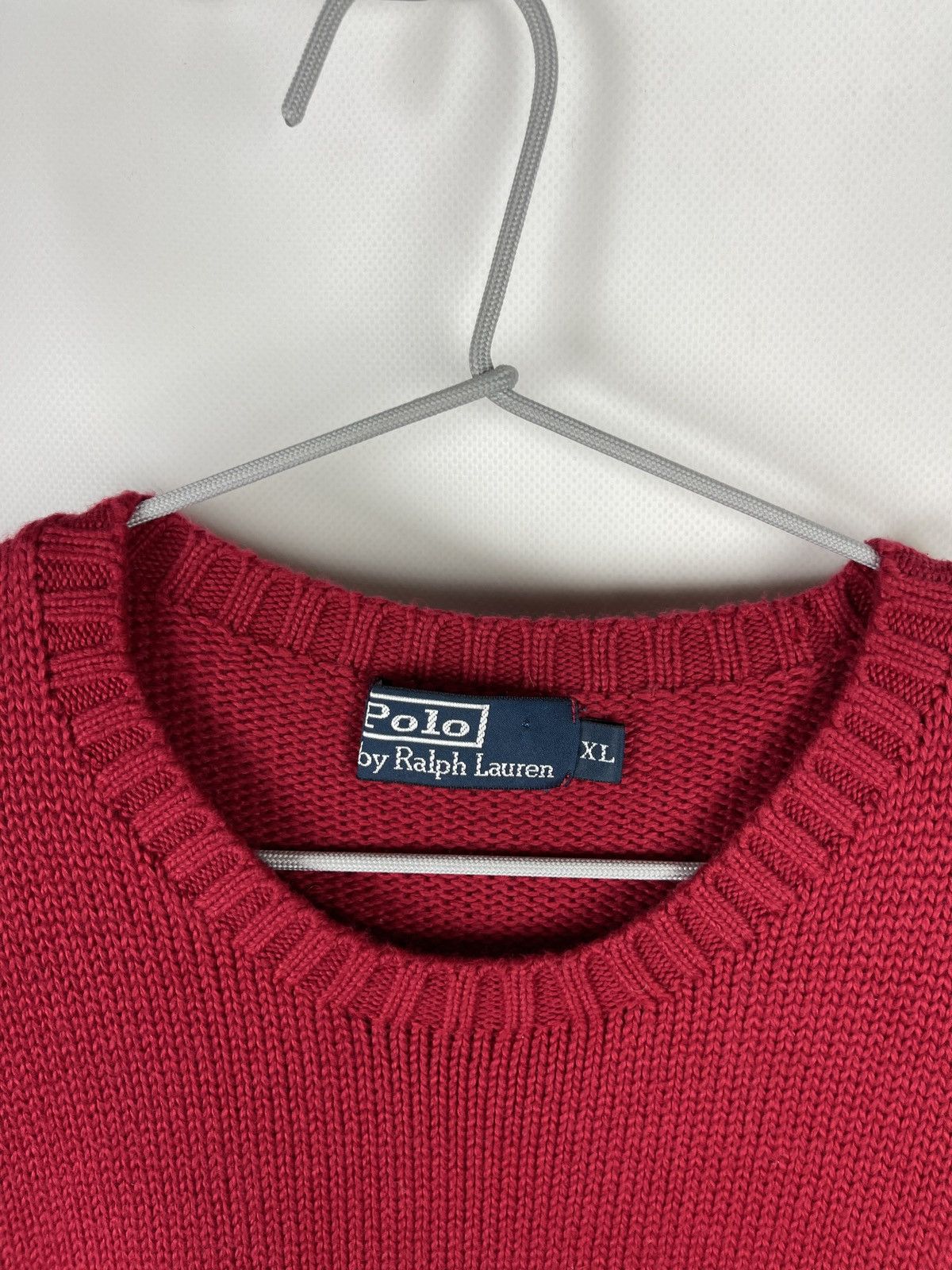 Polo Ralph Lauren Polo Ralph Lauren red crewneck knitted vintage logo sweater Size US XL / EU 56 / 4 - 5 Thumbnail