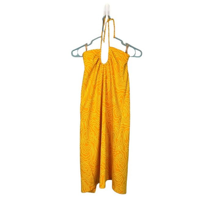 Zara NEW Zara Bright Orange Yellow Swirl Print Halter Mini Dress | Grailed