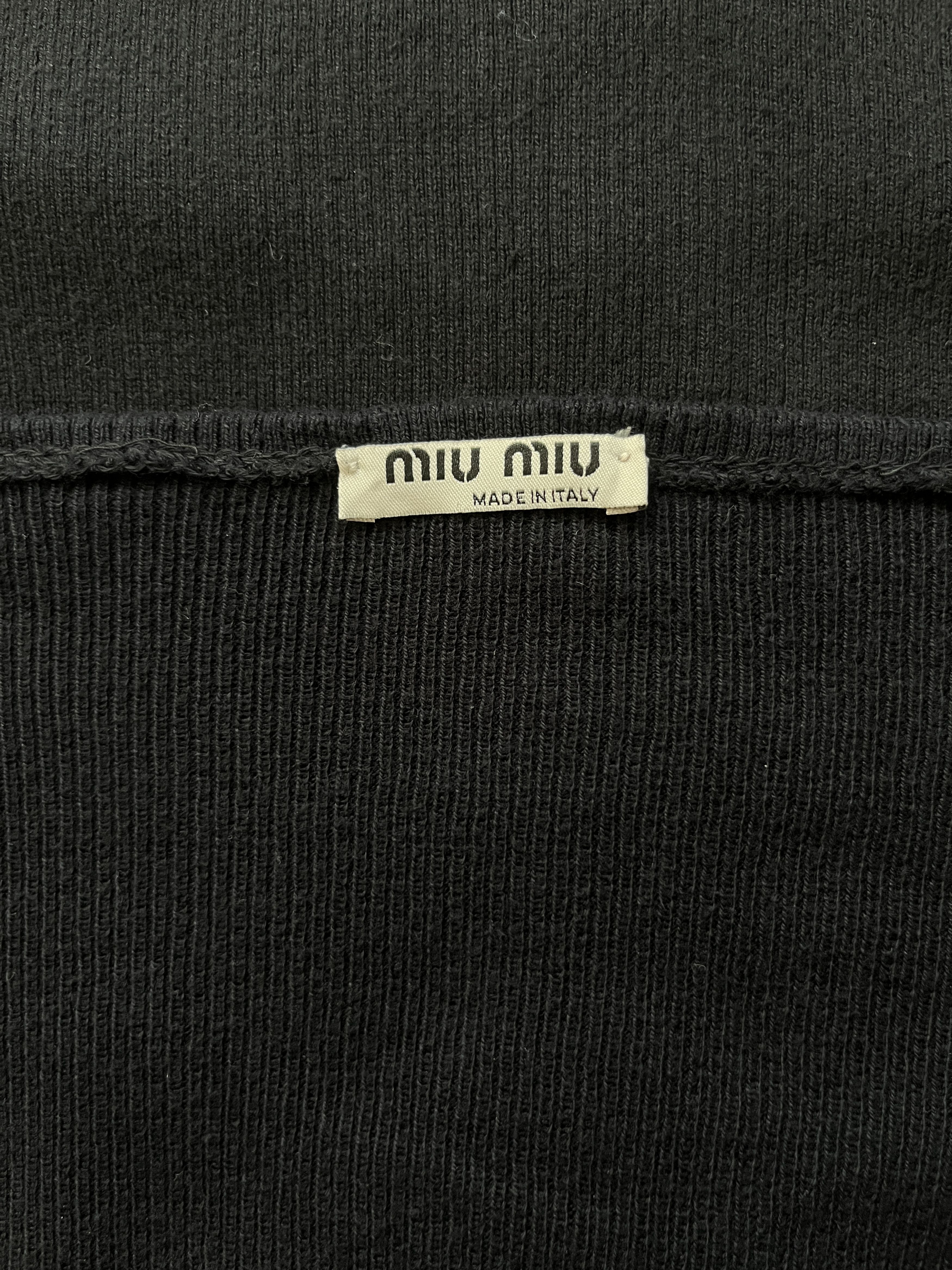 Miu Miu ⚡️QUICK SALE⚡️Miu Miu Black Stretchy Knit Cardigan Size M / US 6-8 / IT 42-44 - 3 Thumbnail
