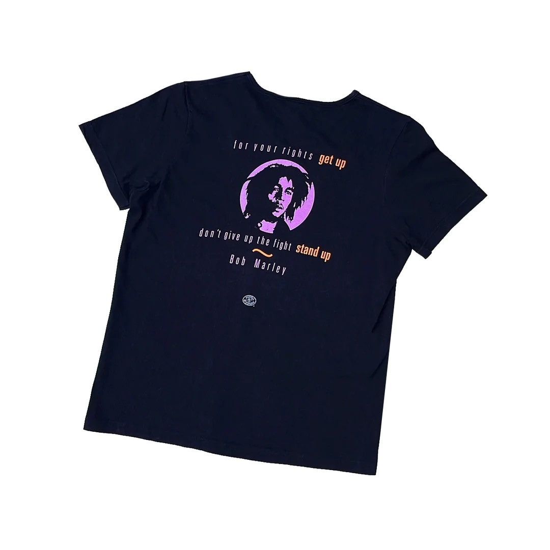 Band Tees Bob Marley 90s Vintage Get Up Stand Up Girl Top T-Shirt Size M / US 6-8 / IT 42-44 - 2 Thumbnail