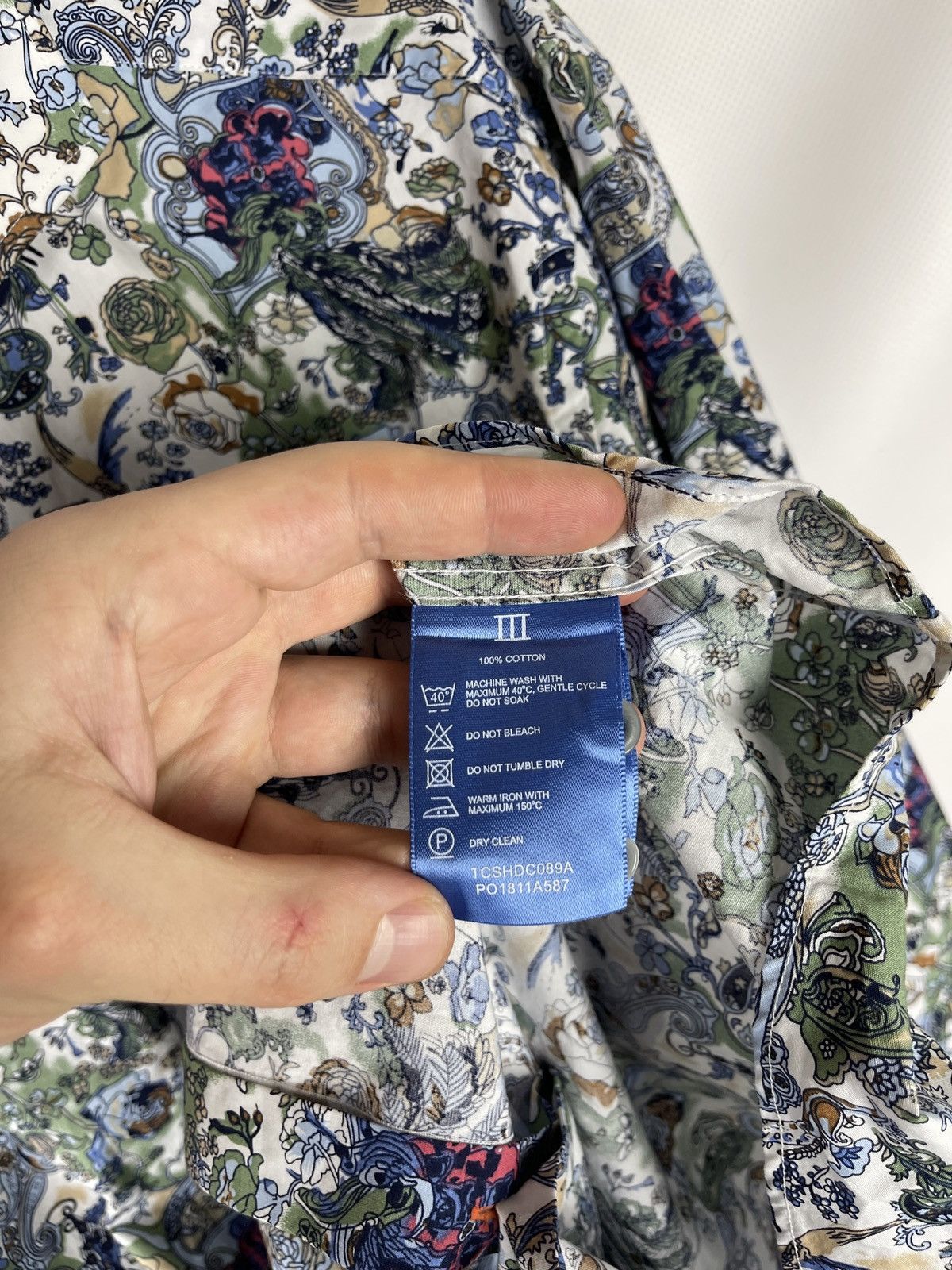 Japanese Brand Tresanti Celeste paisley flower pattern shirt size 17 43 Size US XL / EU 56 / 4 - 11 Thumbnail