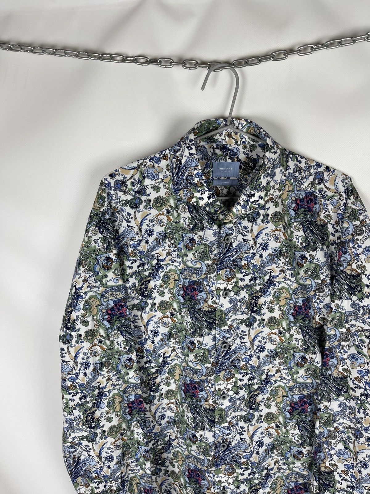 Japanese Brand Tresanti Celeste paisley flower pattern shirt size 17 43 Size US XL / EU 56 / 4 - 2 Thumbnail