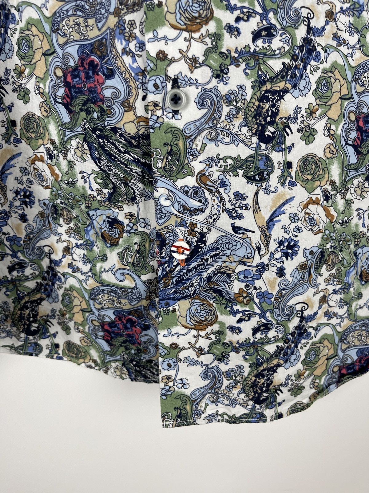 Japanese Brand Tresanti Celeste paisley flower pattern shirt size 17 43 Size US XL / EU 56 / 4 - 7 Thumbnail