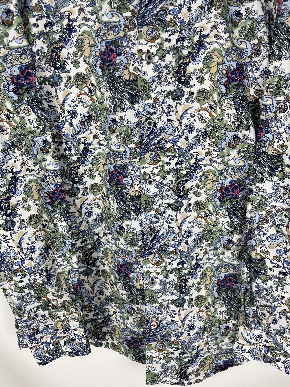 Japanese Brand Tresanti Celeste paisley flower pattern shirt size 17 43 Size US XL / EU 56 / 4 - 8 Thumbnail