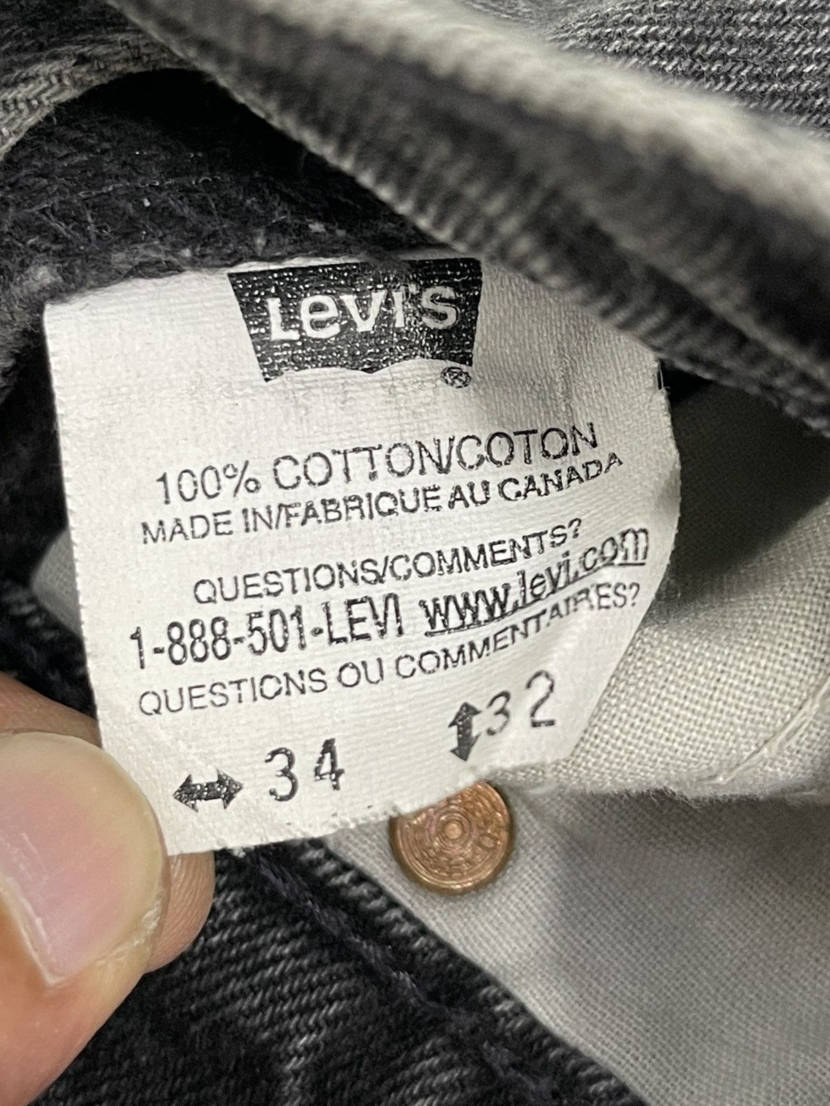 Levi's Vintage Clothing Vtg 80s Levi’s 619 Made in Canada 7🟦 Size US 33 - 13 Thumbnail