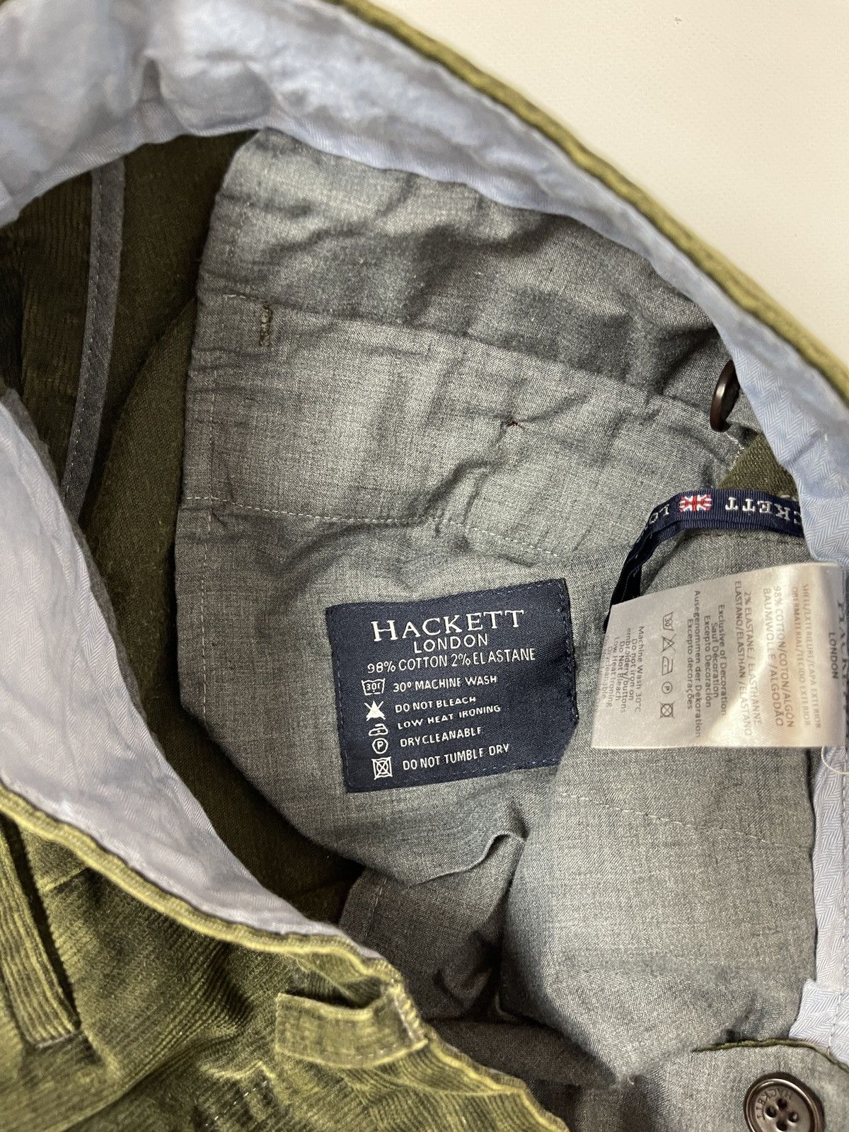 Hackett Hackett London Sanderson khaki corduroy velvet chino pants Size US 33 - 12 Thumbnail
