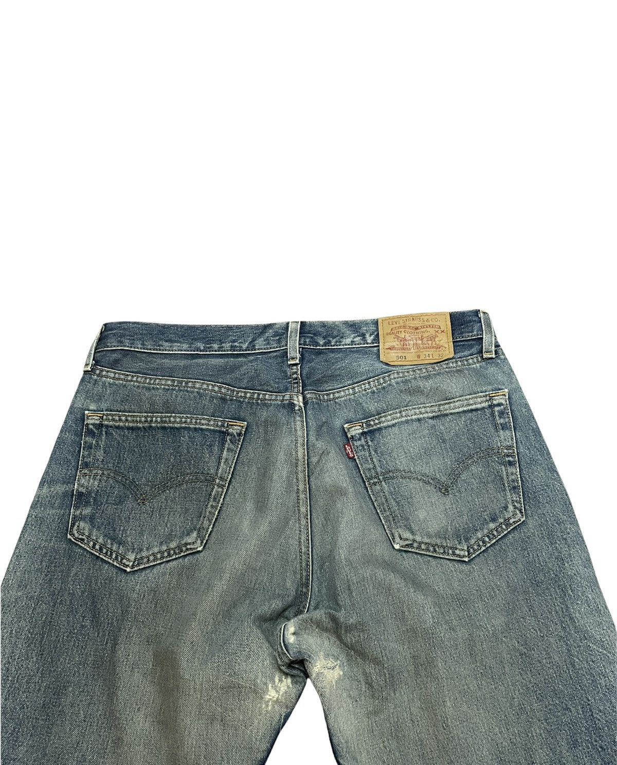Levi's × Vintage Vintage Levi’s 501 1997 Aging Faded Wash Denim Size US 34 / EU 50 - 9 Thumbnail