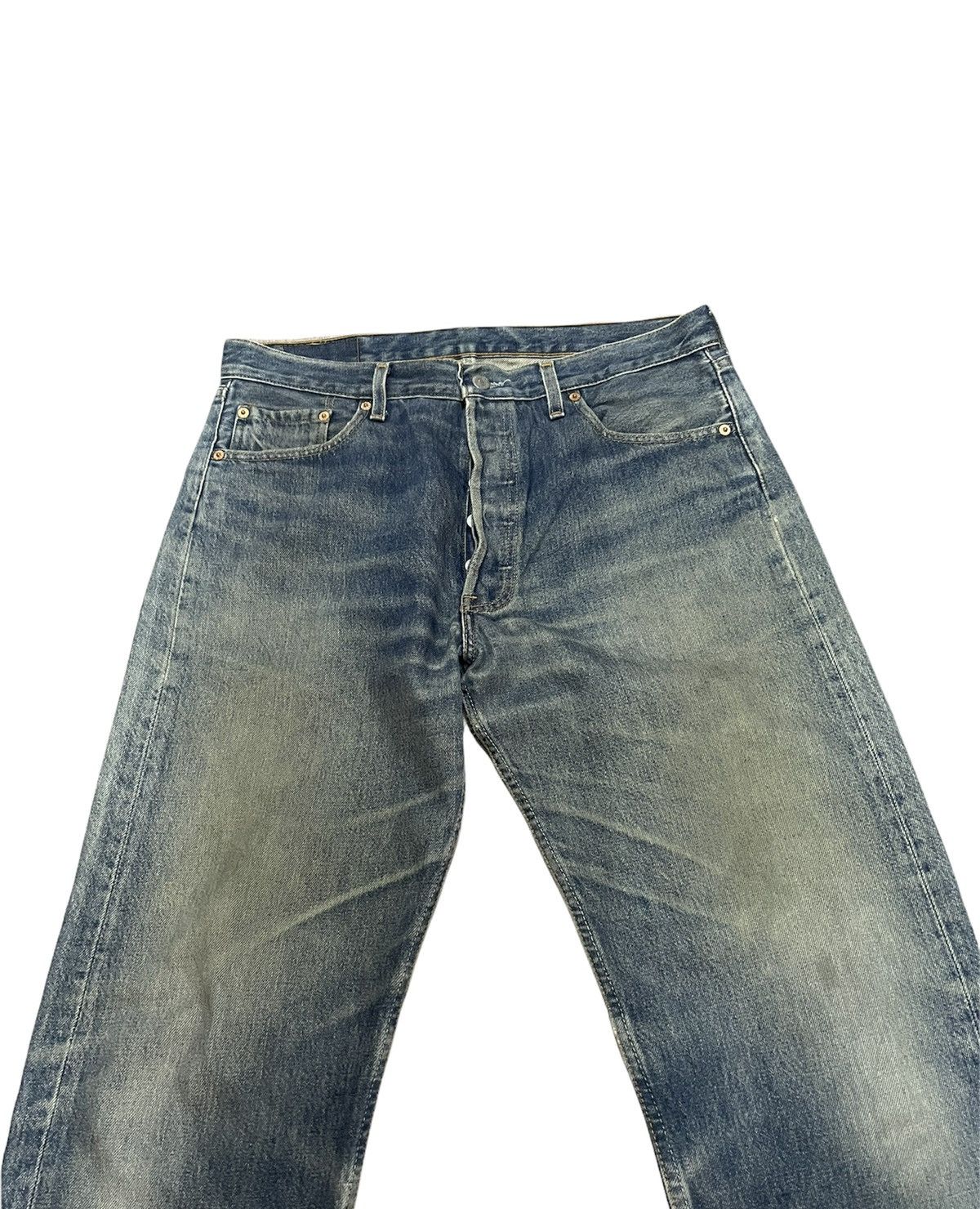 Levi's × Vintage Vintage Levi’s 501 1997 Aging Faded Wash Denim Size US 34 / EU 50 - 3 Thumbnail