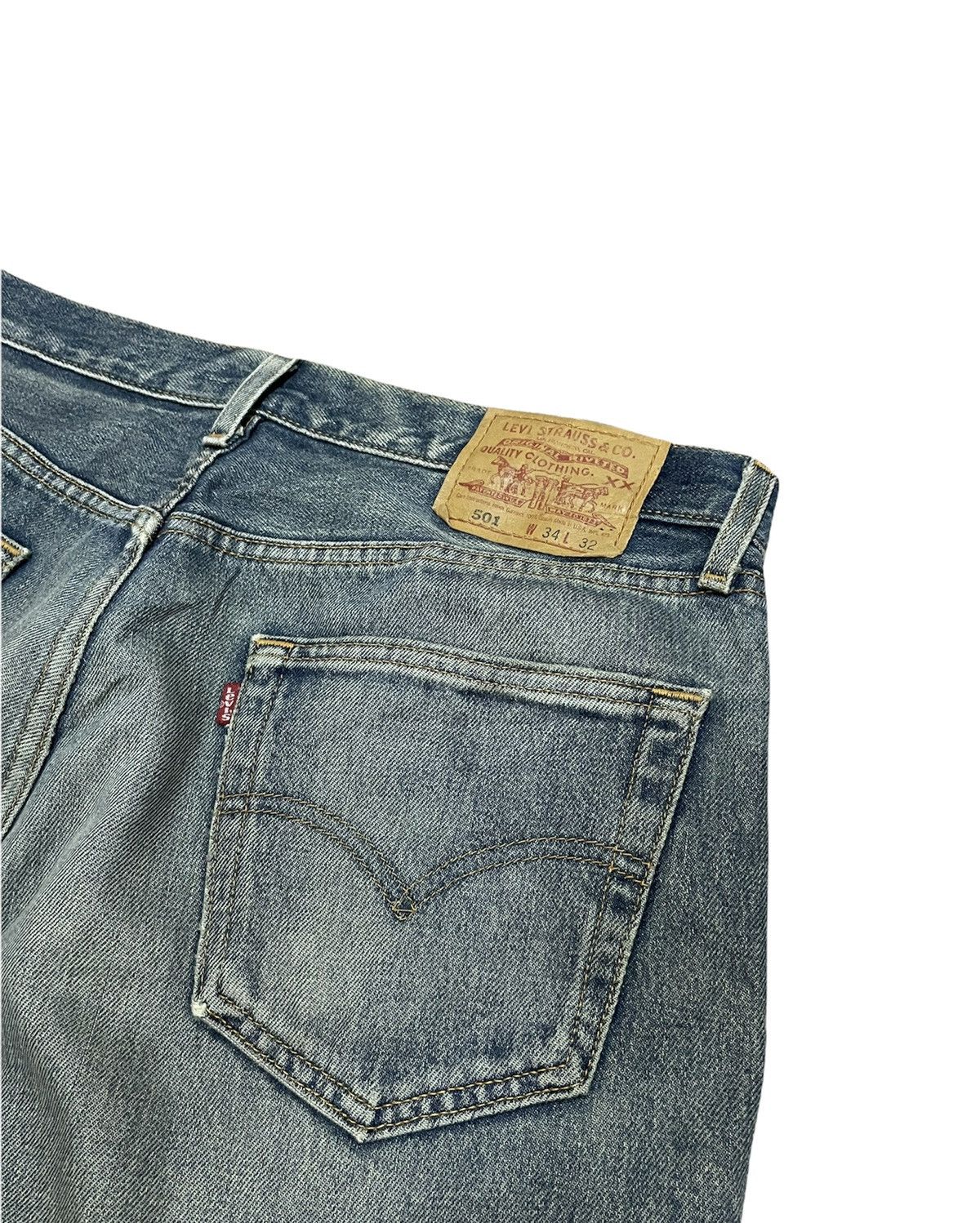 Levi's × Vintage Vintage Levi’s 501 1997 Aging Faded Wash Denim Size US 34 / EU 50 - 11 Thumbnail