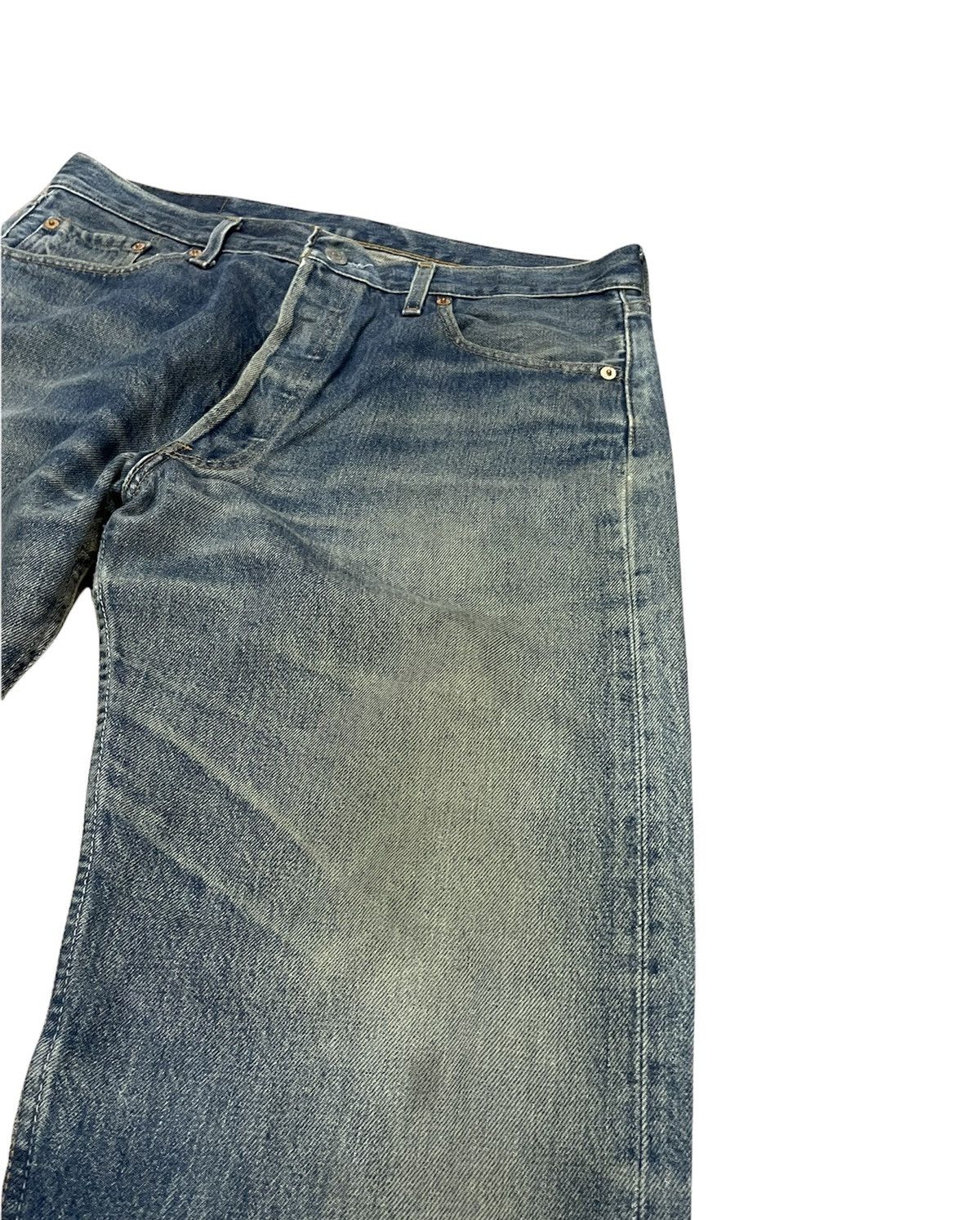 Levi's × Vintage Vintage Levi’s 501 1997 Aging Faded Wash Denim Size US 34 / EU 50 - 4 Thumbnail