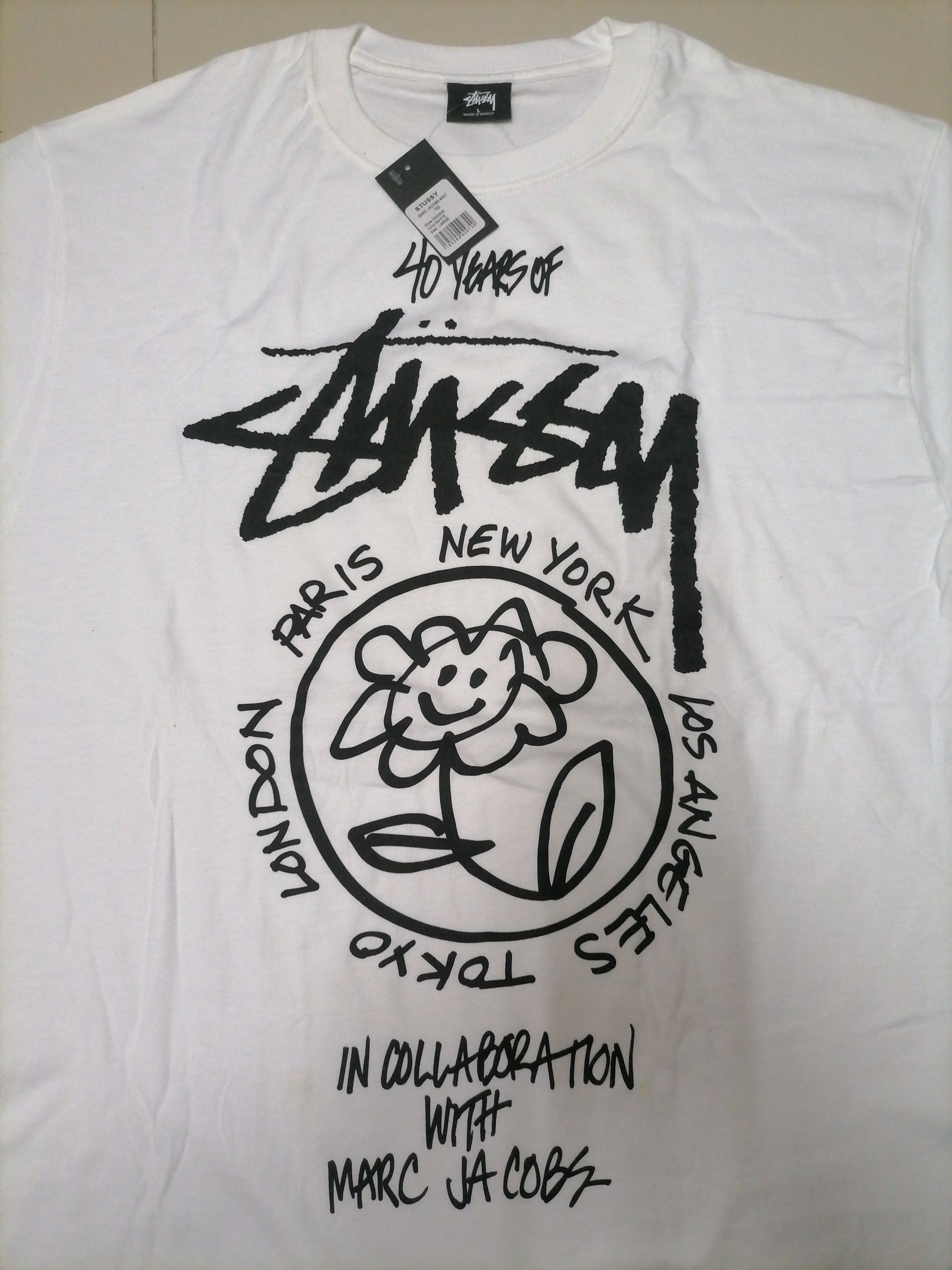 Marc Jacobs Rare Stussy x Marc Jacobs 40th Anniversary T-shirt Size US L / EU 52-54 / 3 - 2 Thumbnail