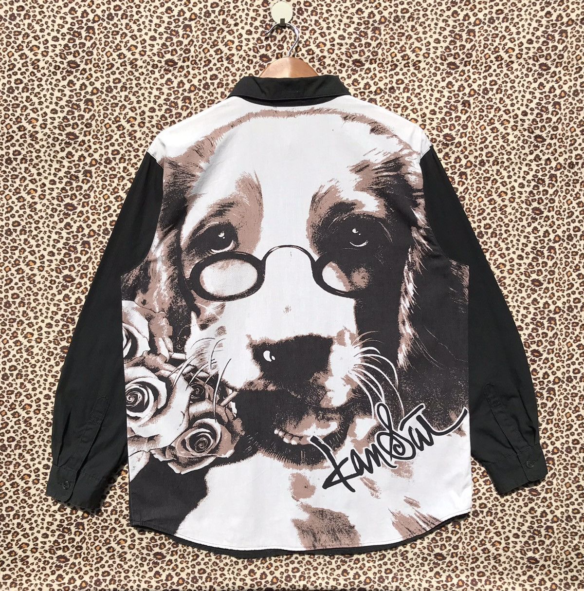 Kansai Yamamoto × Vintage 🔥Designer🔥Kansai Yamamoto Dog Face Overprint Shirt Kansai. Size US L / EU 52-54 / 3 - 1 Thumbnail