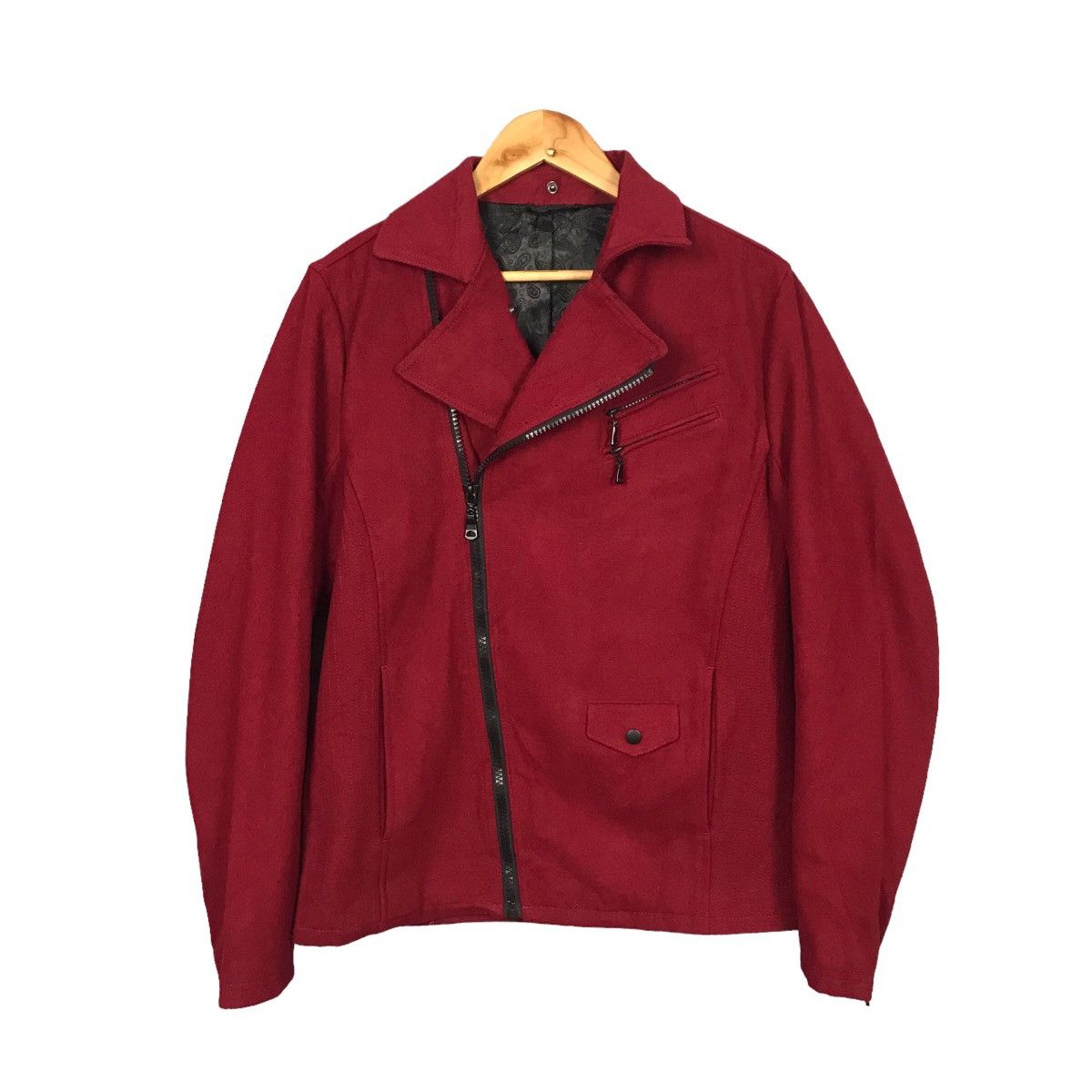 If Six Was Nine × Japanese Brand × Le Grande Bleu (L.G.B.) Rare🔥Semanticdesign Double Collar Wool Red Punk Jacket Size US L / EU 52-54 / 3 - 1 Thumbnail