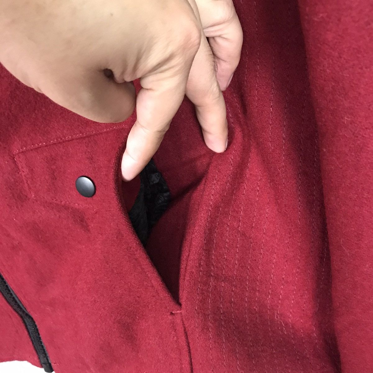 If Six Was Nine × Japanese Brand × Le Grande Bleu (L.G.B.) Rare🔥Semanticdesign Double Collar Wool Red Punk Jacket Size US L / EU 52-54 / 3 - 4 Thumbnail