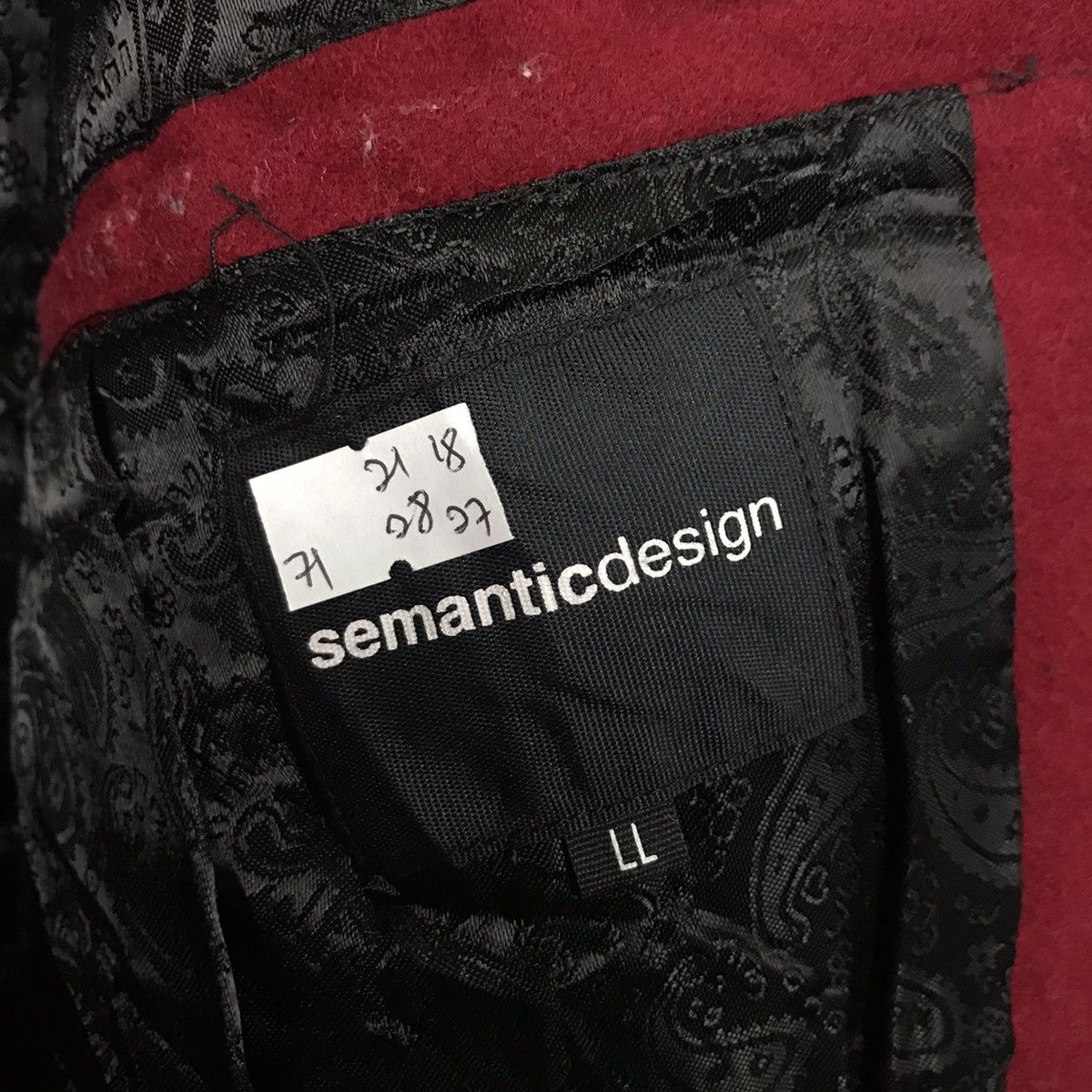 If Six Was Nine × Japanese Brand × Le Grande Bleu (L.G.B.) Rare🔥Semanticdesign Double Collar Wool Red Punk Jacket Size US L / EU 52-54 / 3 - 10 Thumbnail