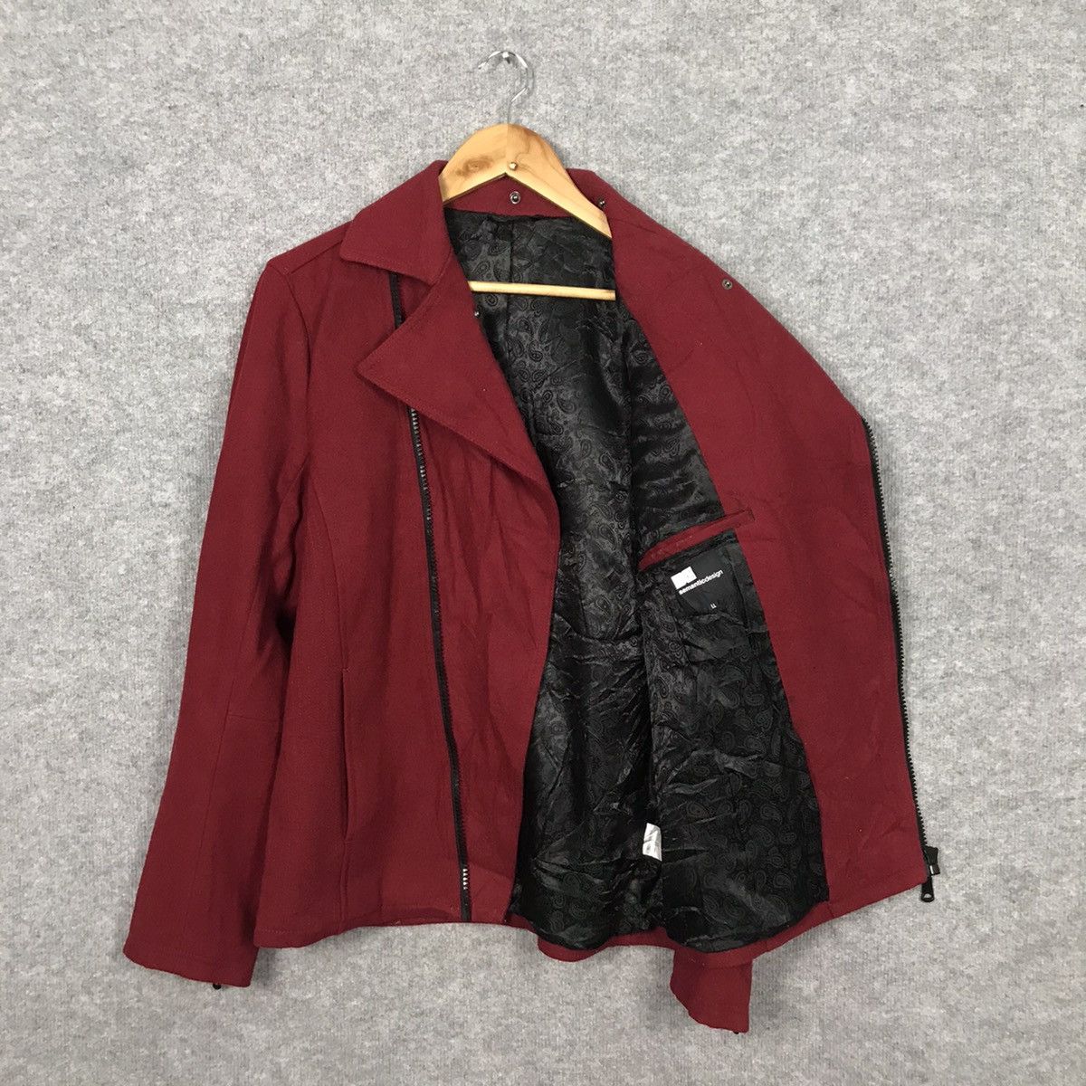 If Six Was Nine × Japanese Brand × Le Grande Bleu (L.G.B.) Rare🔥Semanticdesign Double Collar Wool Red Punk Jacket Size US L / EU 52-54 / 3 - 8 Thumbnail
