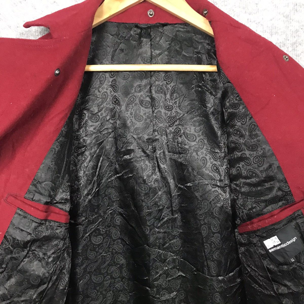 If Six Was Nine × Japanese Brand × Le Grande Bleu (L.G.B.) Rare🔥Semanticdesign Double Collar Wool Red Punk Jacket Size US L / EU 52-54 / 3 - 9 Thumbnail