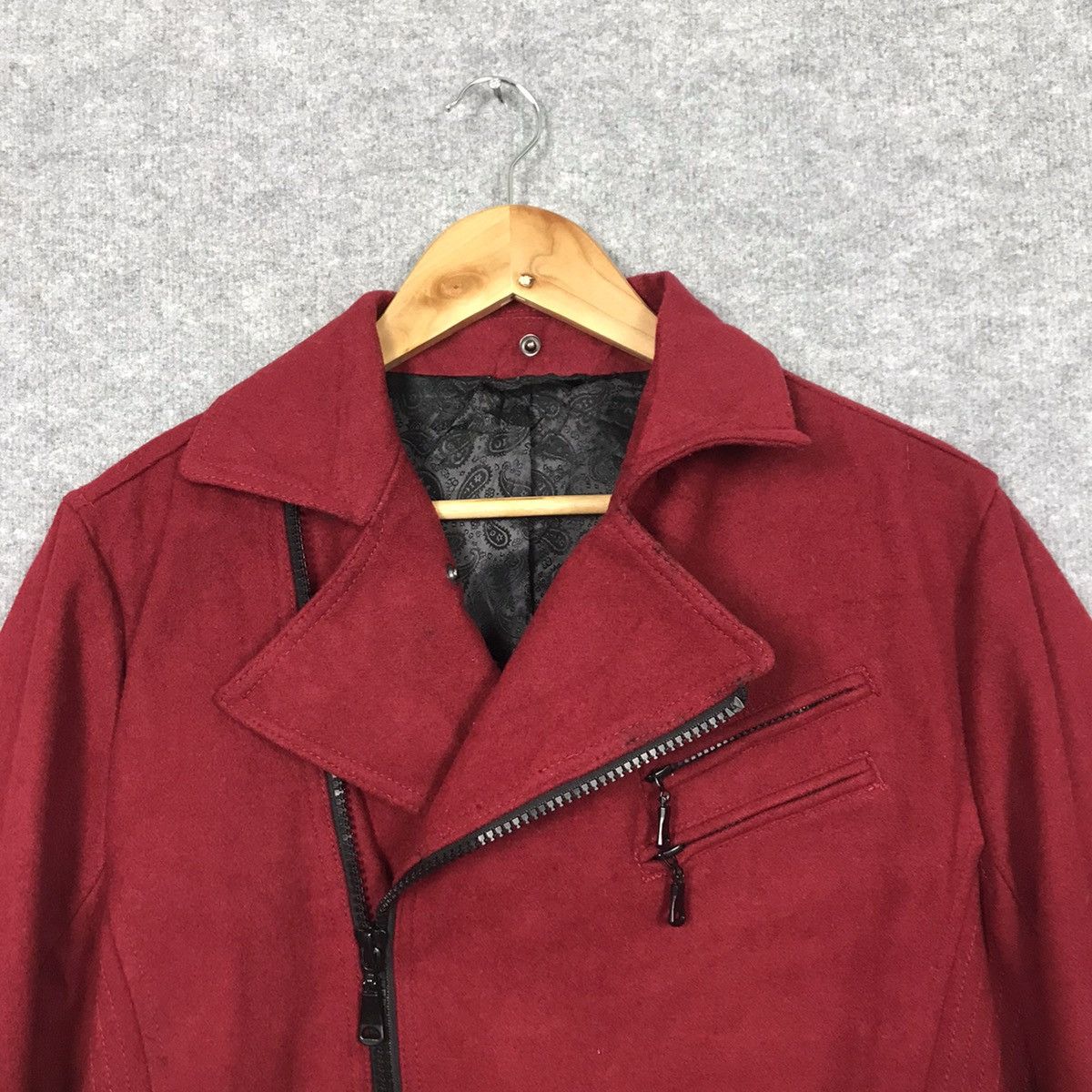 If Six Was Nine × Japanese Brand × Le Grande Bleu (L.G.B.) Rare🔥Semanticdesign Double Collar Wool Red Punk Jacket Size US L / EU 52-54 / 3 - 2 Thumbnail