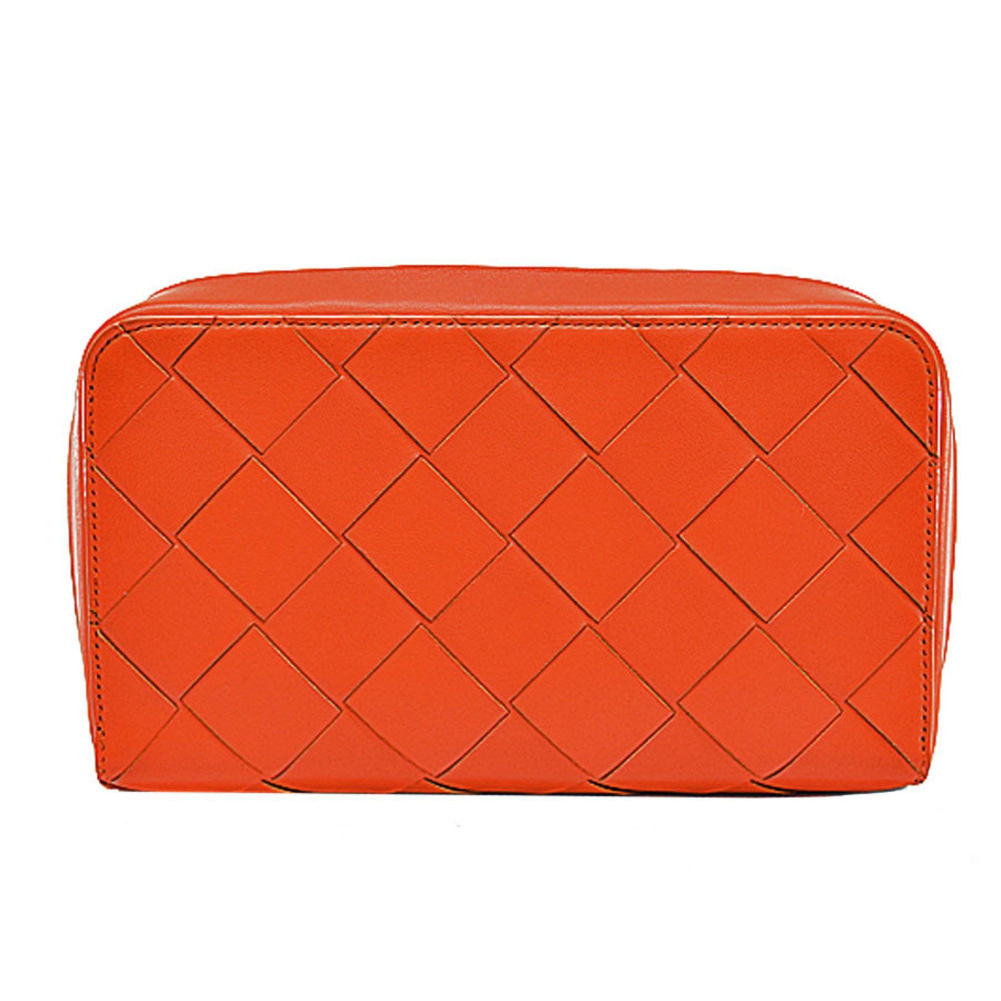 Bottega Veneta Bag Maxi Intrecciato Orange Leather Second Clutch - Main Image