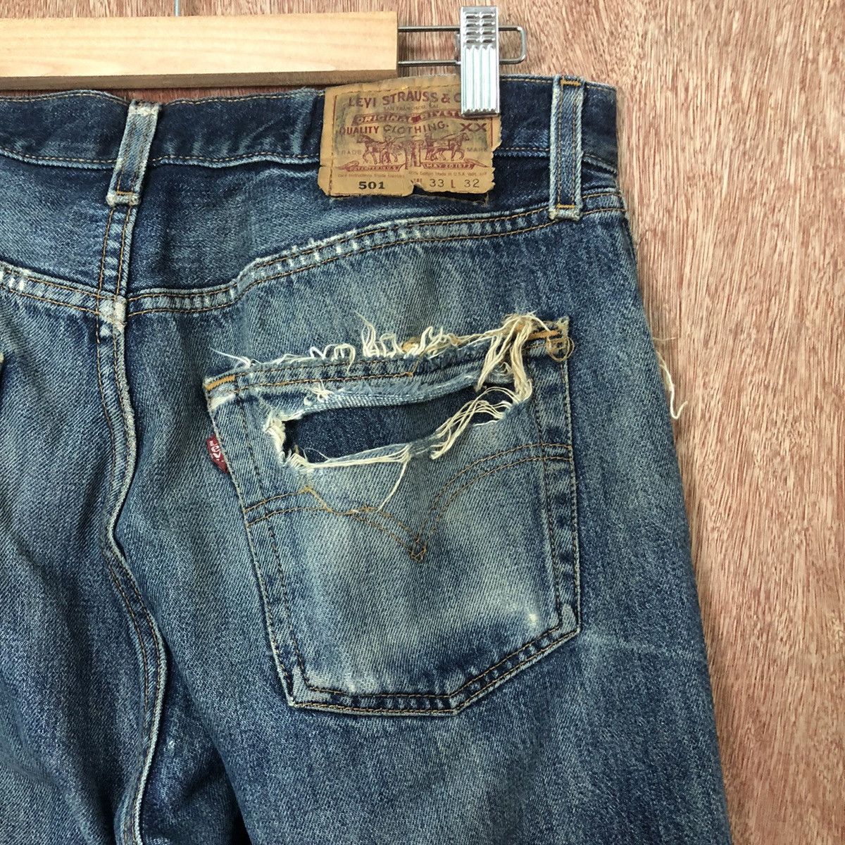 Levi's 501 levis vintage distressed blue Denim #6388 Size US 32 / EU 48 - 11 Thumbnail
