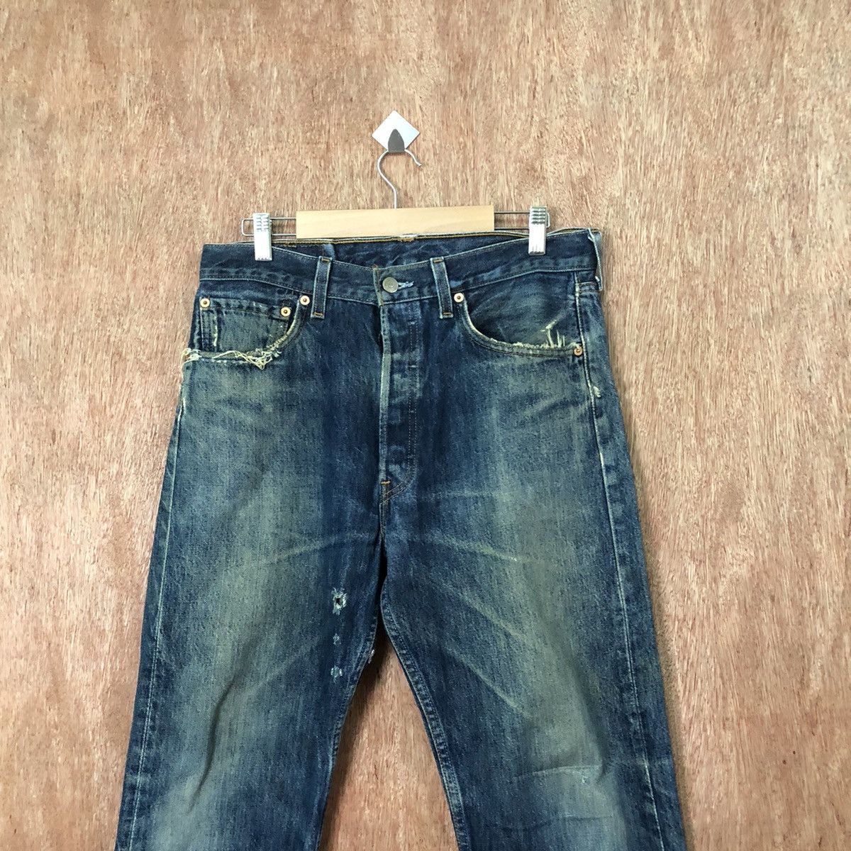 Levi's 501 levis vintage distressed blue Denim #6388 Size US 32 / EU 48 - 2 Thumbnail