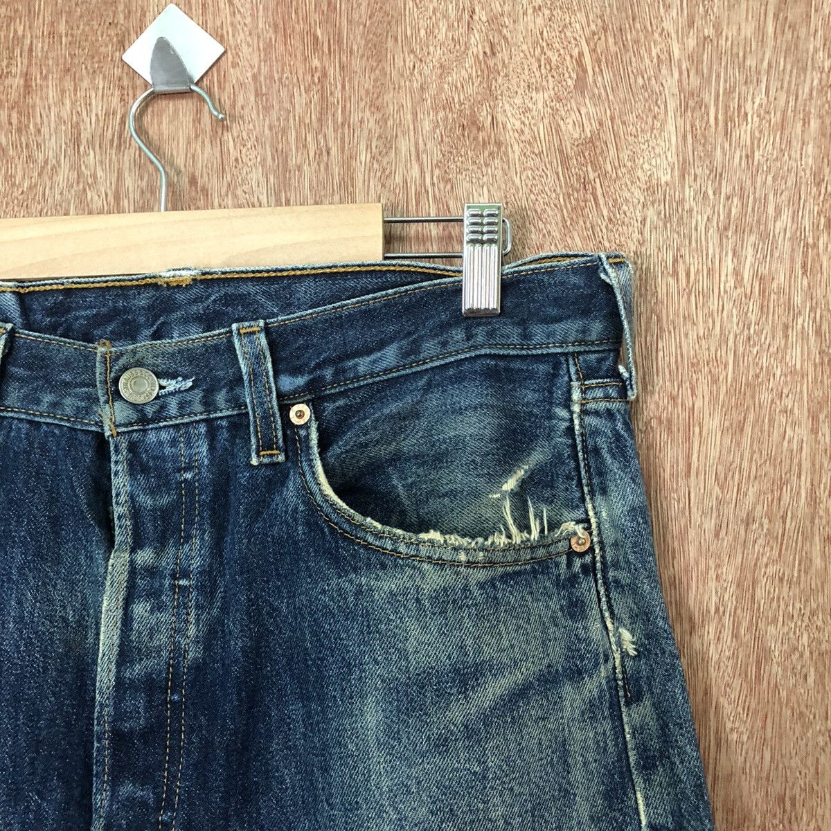 Levi's 501 levis vintage distressed blue Denim #6388 Size US 32 / EU 48 - 5 Thumbnail