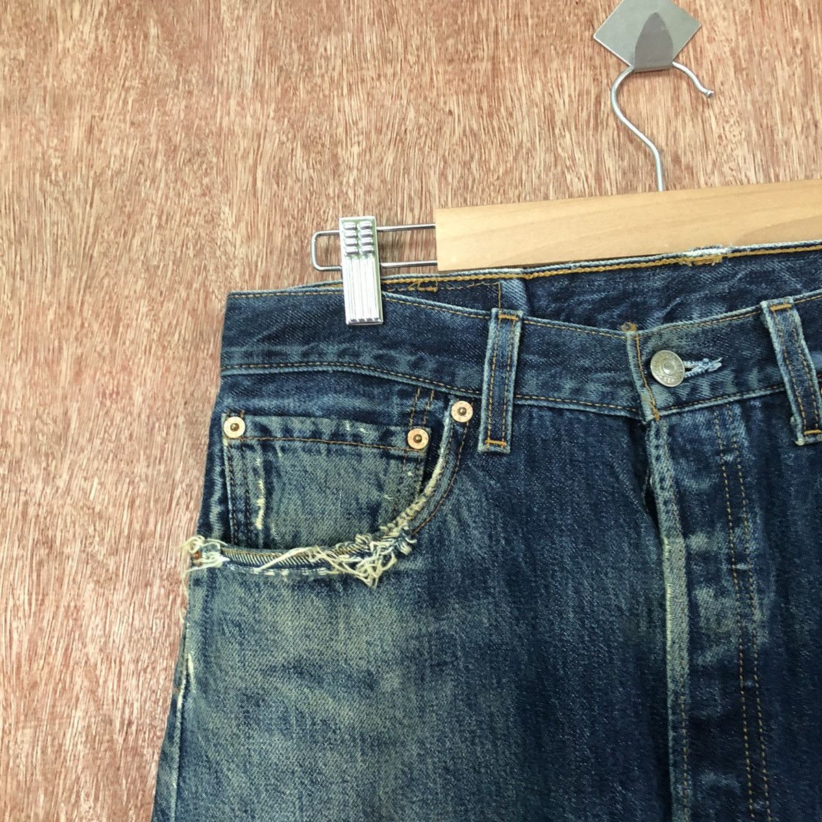 Levi's 501 levis vintage distressed blue Denim #6388 Size US 32 / EU 48 - 4 Thumbnail