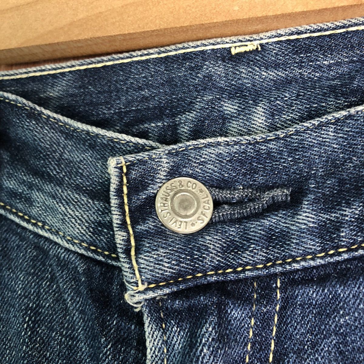 Levi's DLL 502 Levis selvedge Blue distressed Denim Jeans #c128 Size US 34 / EU 50 - 4 Thumbnail