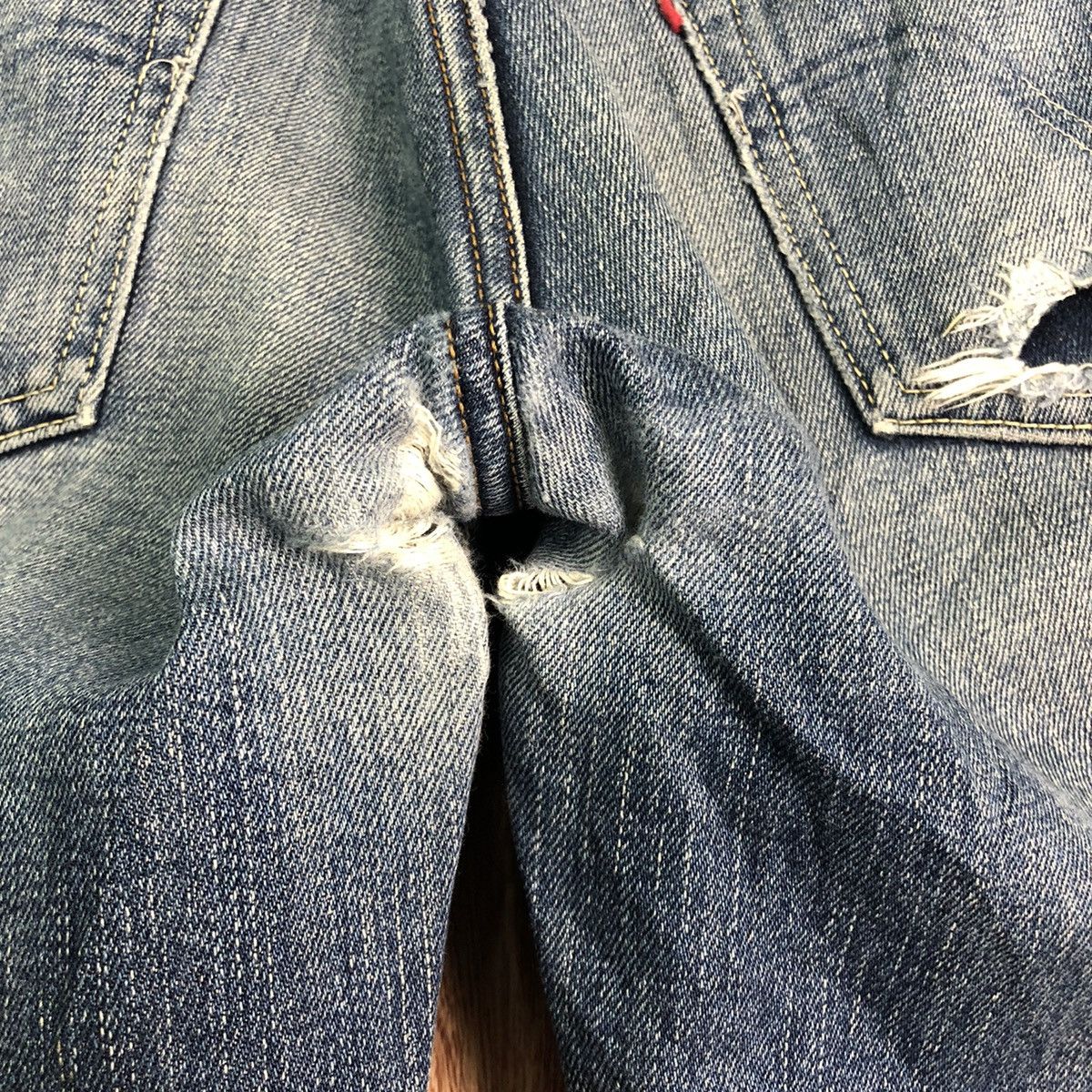 Levi's DLL 502 Levis selvedge Blue distressed Denim Jeans #c128 Size US 34 / EU 50 - 11 Thumbnail