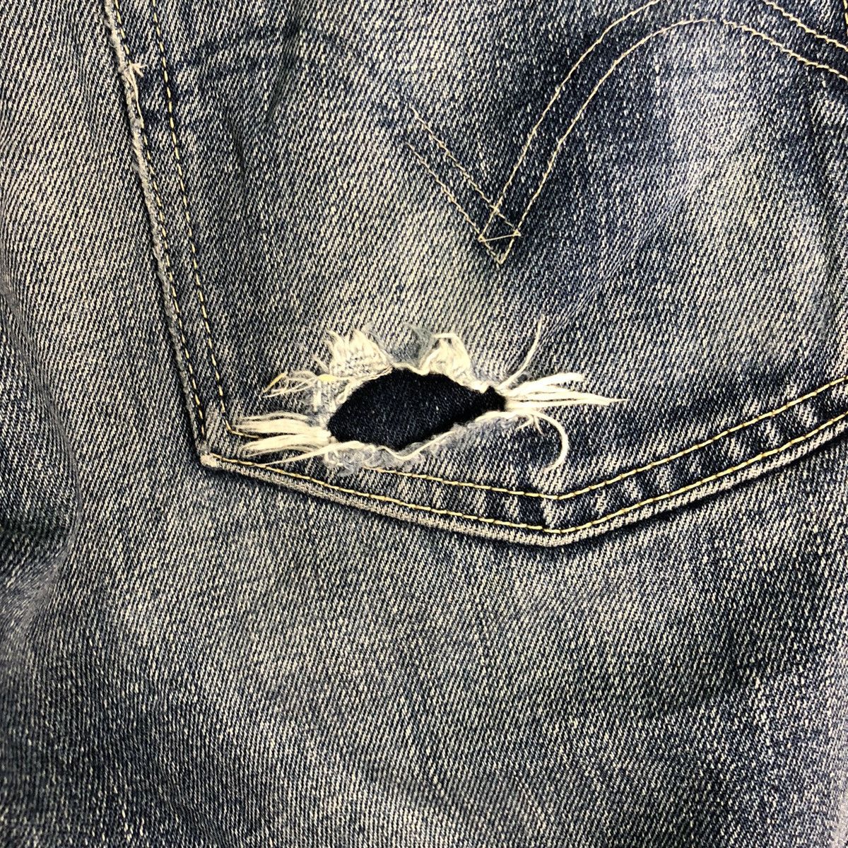 Levi's DLL 502 Levis selvedge Blue distressed Denim Jeans #c128 Size US 34 / EU 50 - 12 Thumbnail