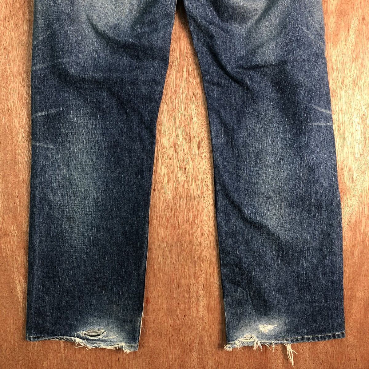 Levi's DLL 502 Levis selvedge Blue distressed Denim Jeans #c128 Size US 34 / EU 50 - 8 Thumbnail