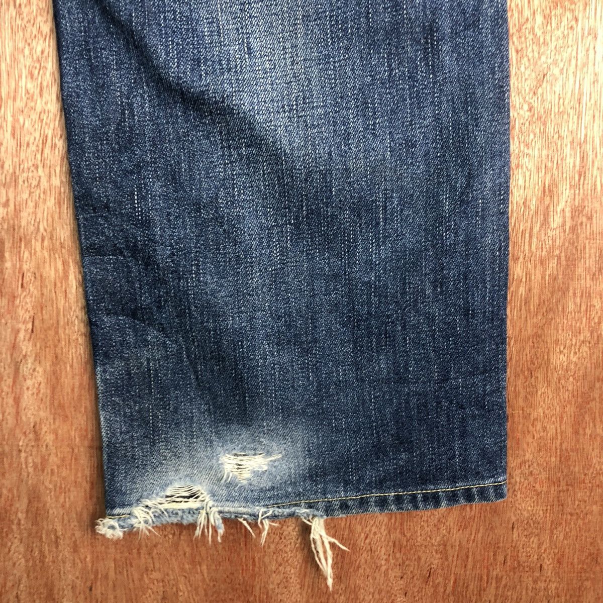Levi's DLL 502 Levis selvedge Blue distressed Denim Jeans #c128 Size US 34 / EU 50 - 9 Thumbnail