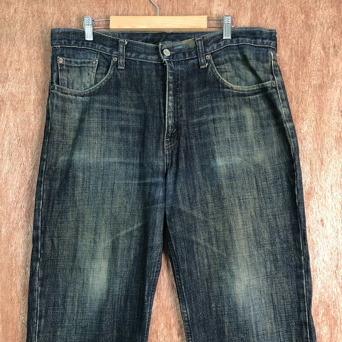 Levi's levis Strauss Dark Blue distressed Denim Jeans Pants #c208 Size US 36 / EU 52 - 2 Thumbnail