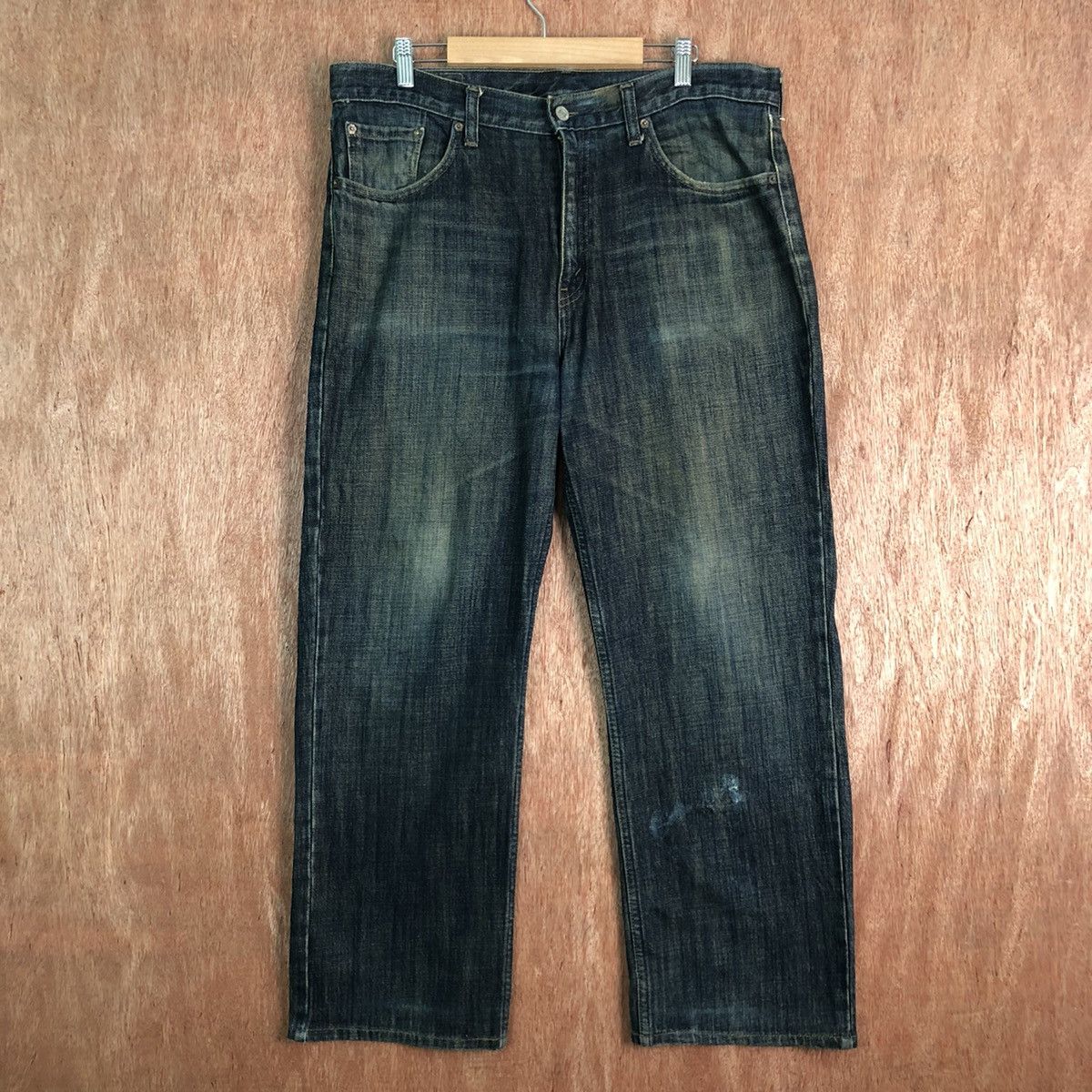 Levi's levis Strauss Dark Blue distressed Denim Jeans Pants #c208 Size US 36 / EU 52 - 1 Thumbnail