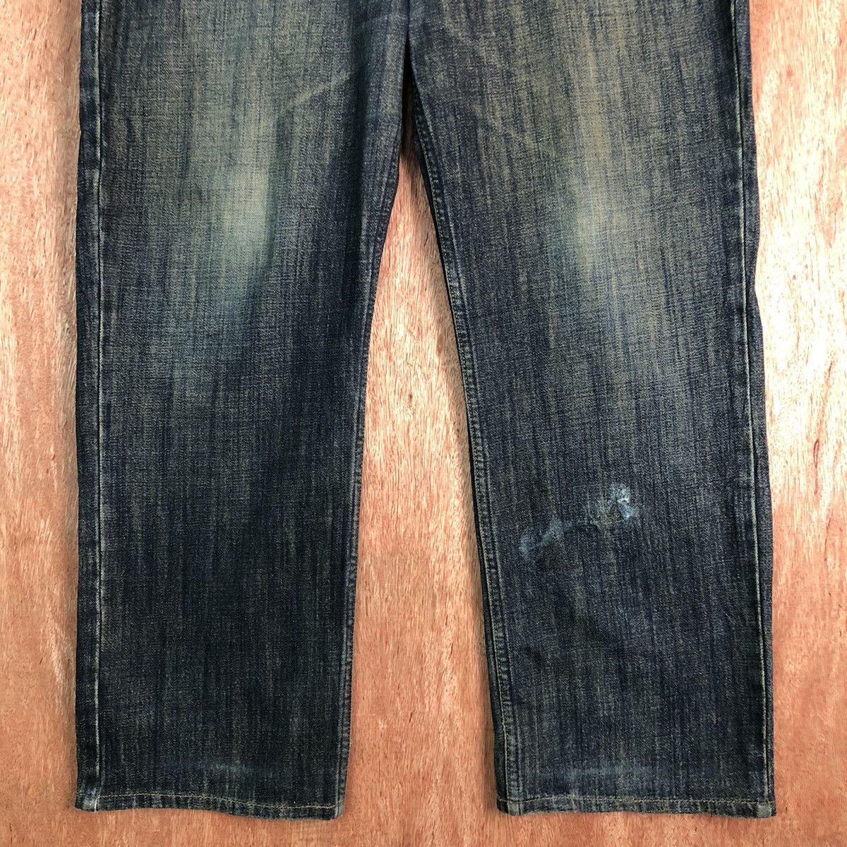 Levi's levis Strauss Dark Blue distressed Denim Jeans Pants #c208 Size US 36 / EU 52 - 3 Thumbnail