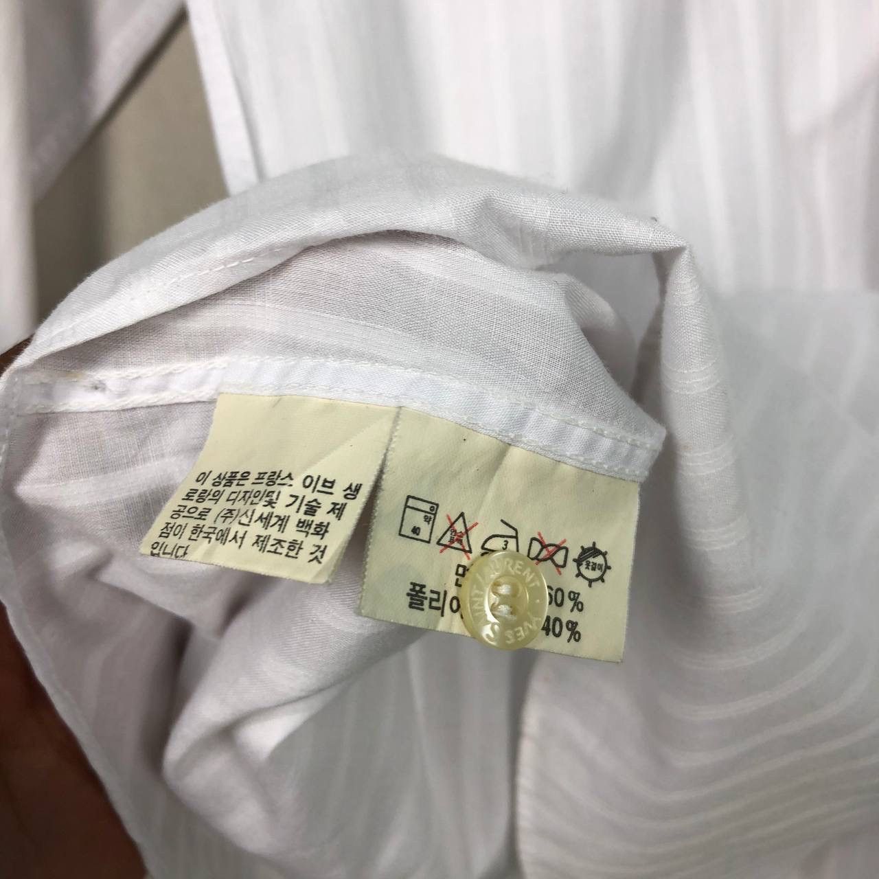 Yves Saint Laurent Yves Saint Laurent Layer Plain White Button Up Shirt Size US M / EU 48-50 / 2 - 7 Thumbnail
