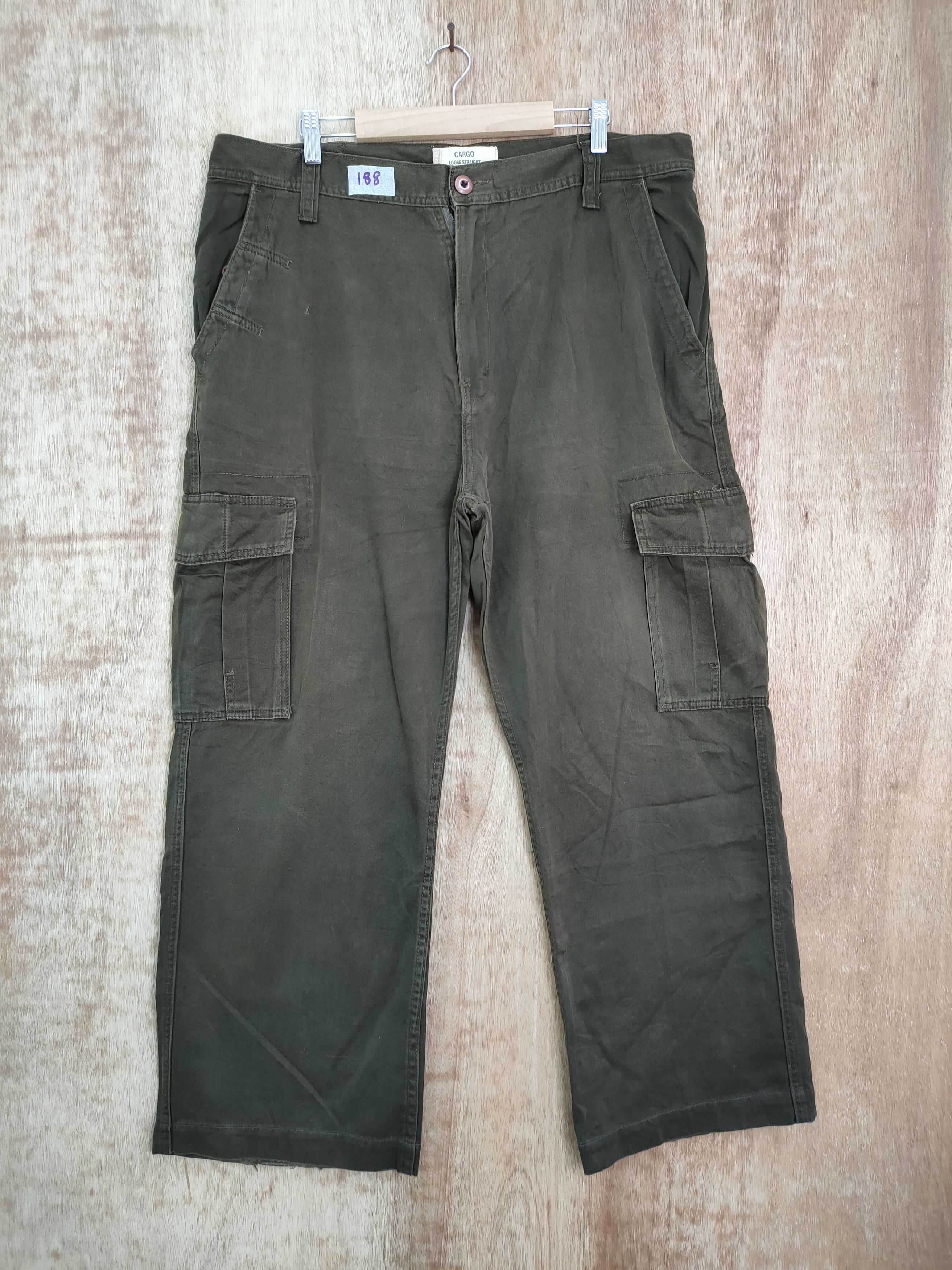 Pantalon Cargo Vintage Levi's Avec étiquette Big E - Taille S, Bleu, Style Y2K - Occasion TB