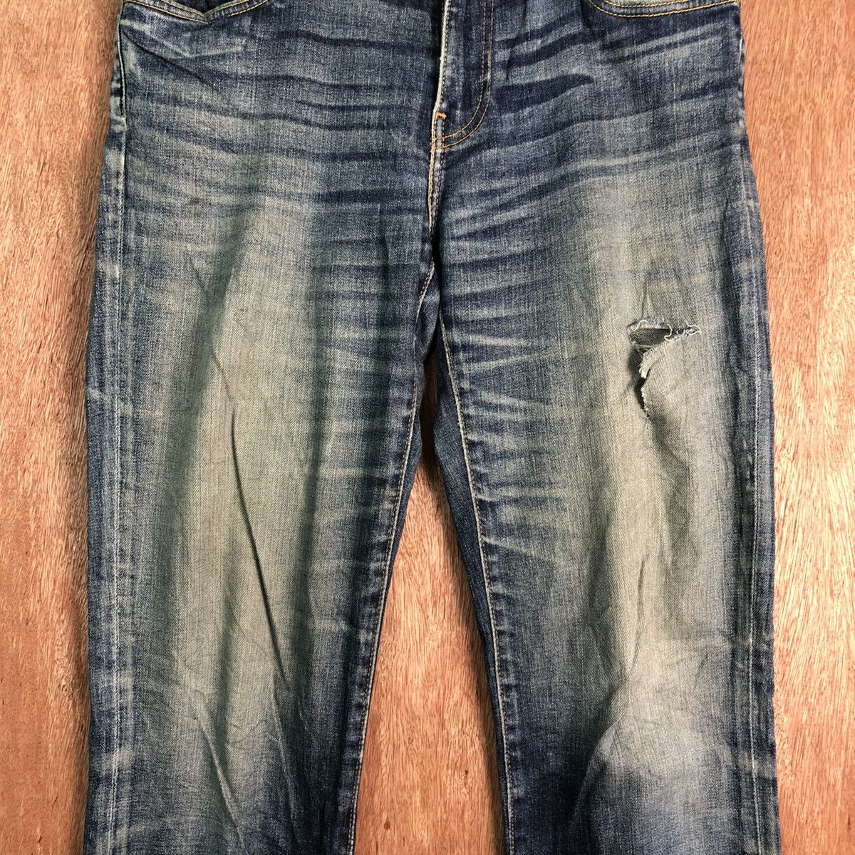 Levi's DLL 551 Levi's Strauss Distressed Blue Denim Jeans #c191 Size US 31 - 4 Thumbnail