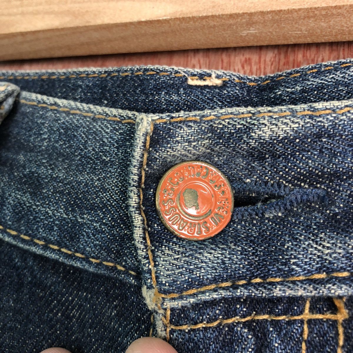 Levi's DLL 517 levi's Vintage Blue faded Denim jeans Pants #c192 Size US 29 - 4 Thumbnail